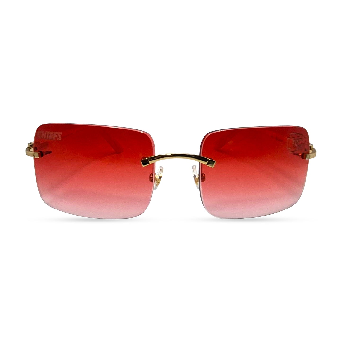 C Decor "KC Chiefs" - Gold White Marbles/Woods Sunglasses w/ Custom Lenses (2025)