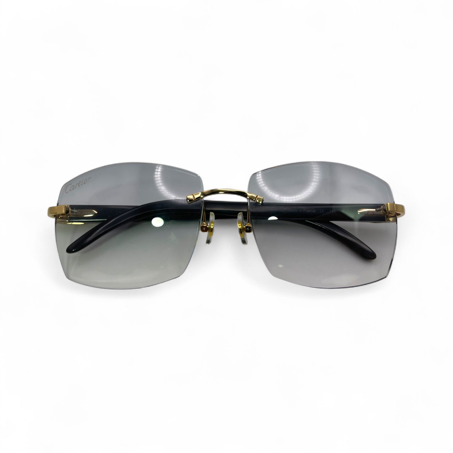 C Decor Buffs - Gold Black Genuine Horn Sunglasses (2010s)