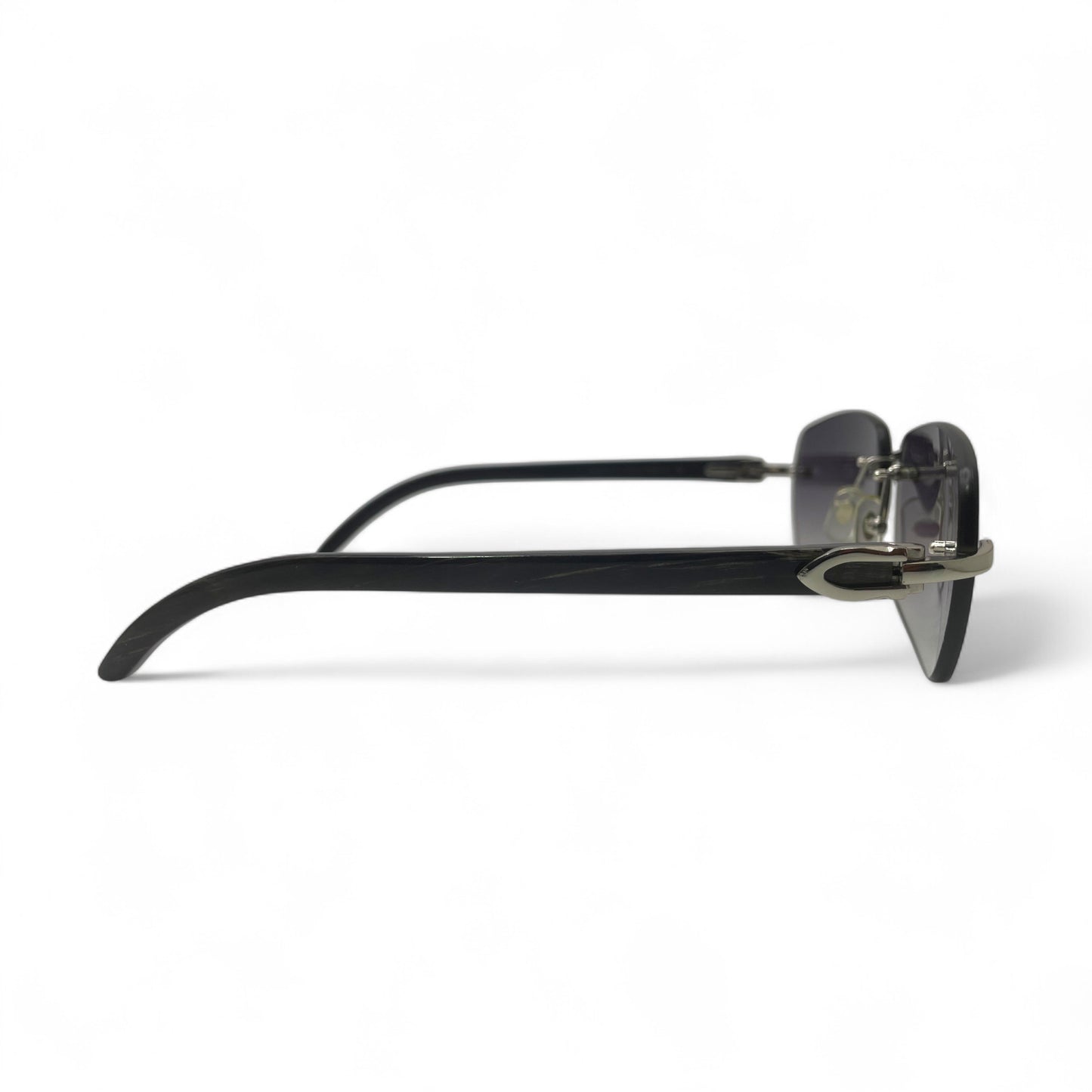 C Decor Buffs - Silver Black Genuine Horn Sunglasses (2010s)