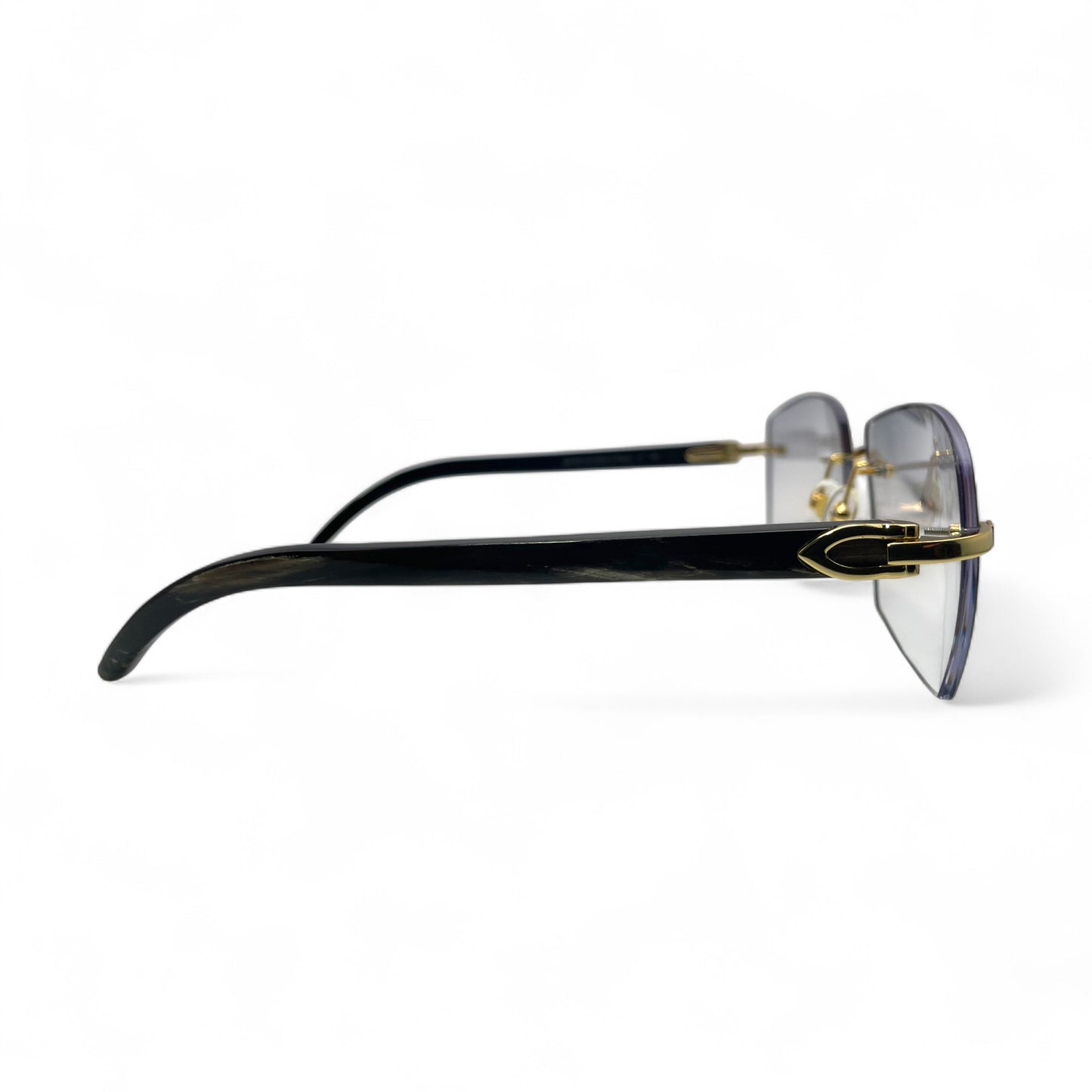 C Decor Buffs - Gold Black Genuine Horn Sunglasses (2010s)