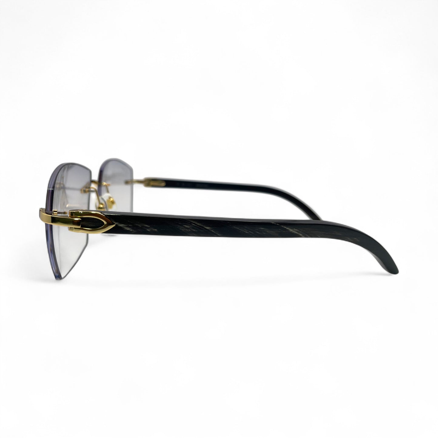 C Decor Buffs - Gold Black Genuine Horn Sunglasses (2010s)