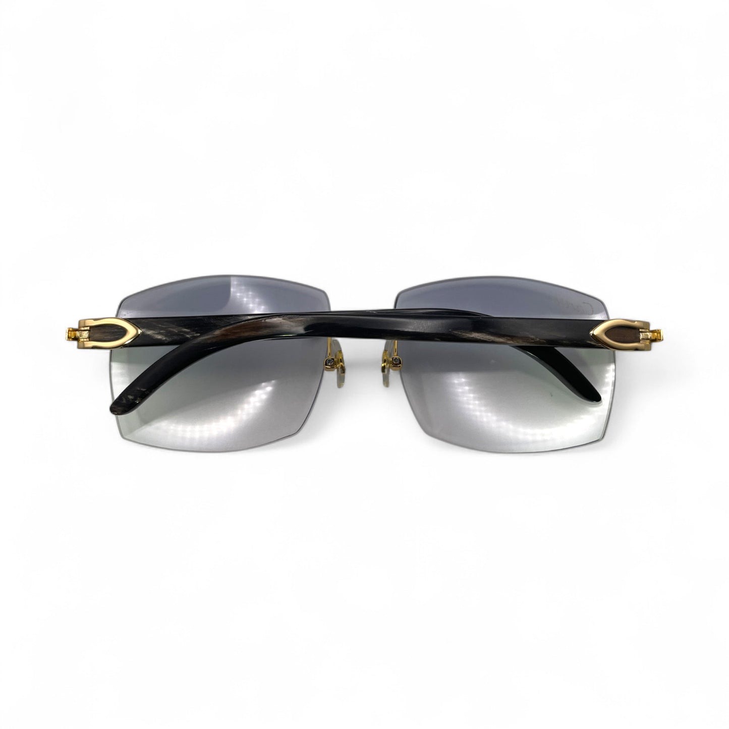 C Decor Buffs - Gold Black Genuine Horn Sunglasses (2010s)