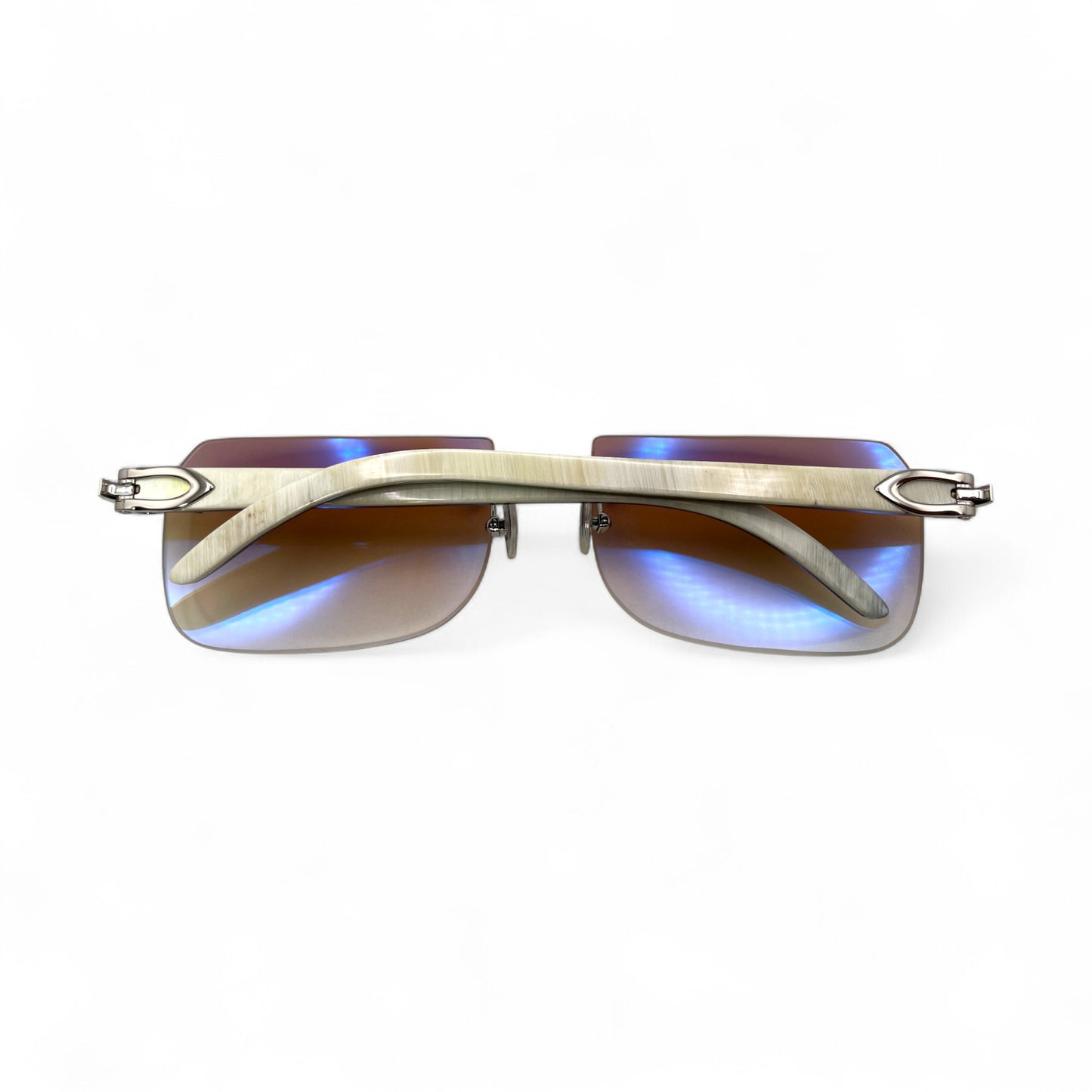 C Decor Buffs - Silver White Genuine Horn Sunglasses (2020s)