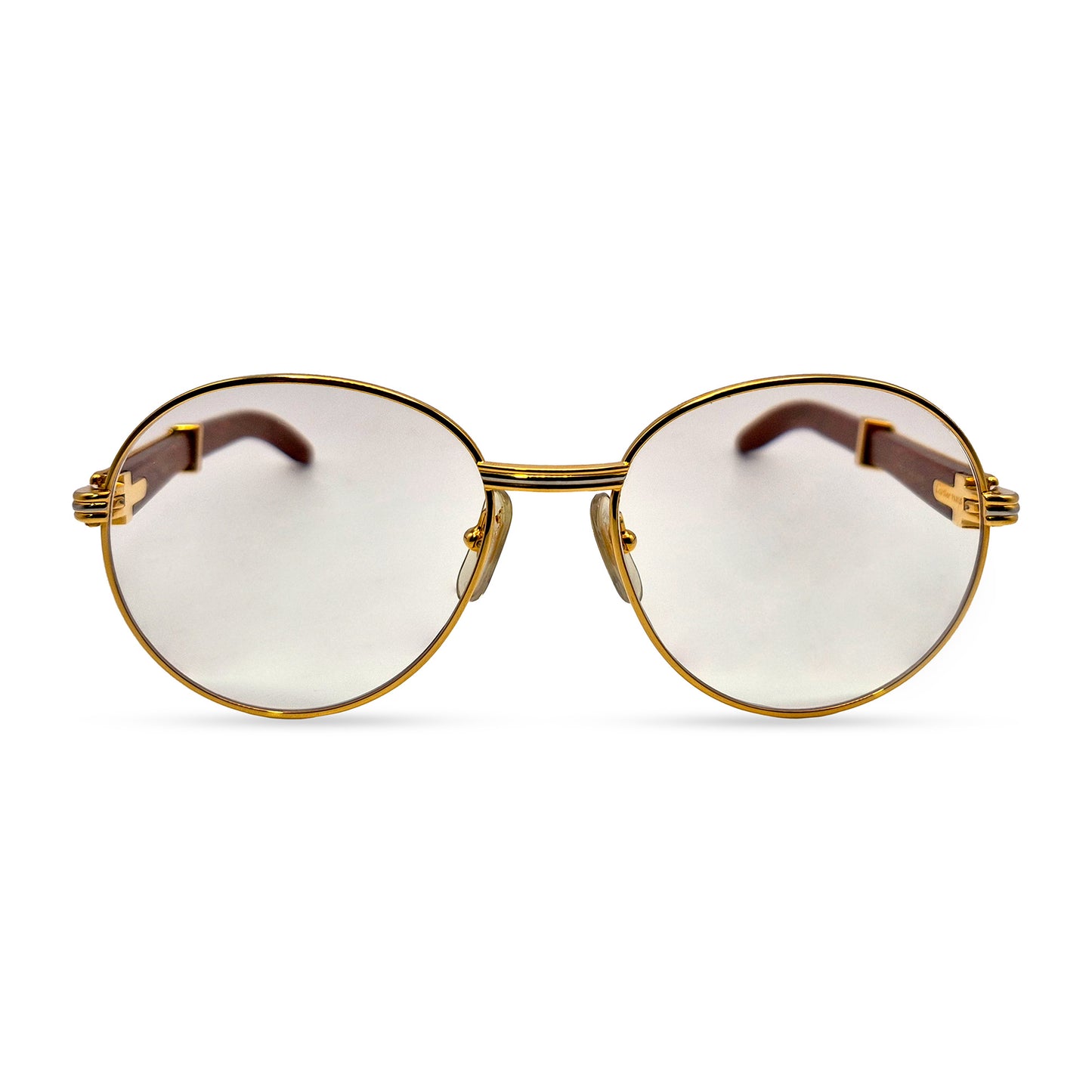 Cartier Bagatelle - Gold Woods w/ Clear Lenses - Authentic