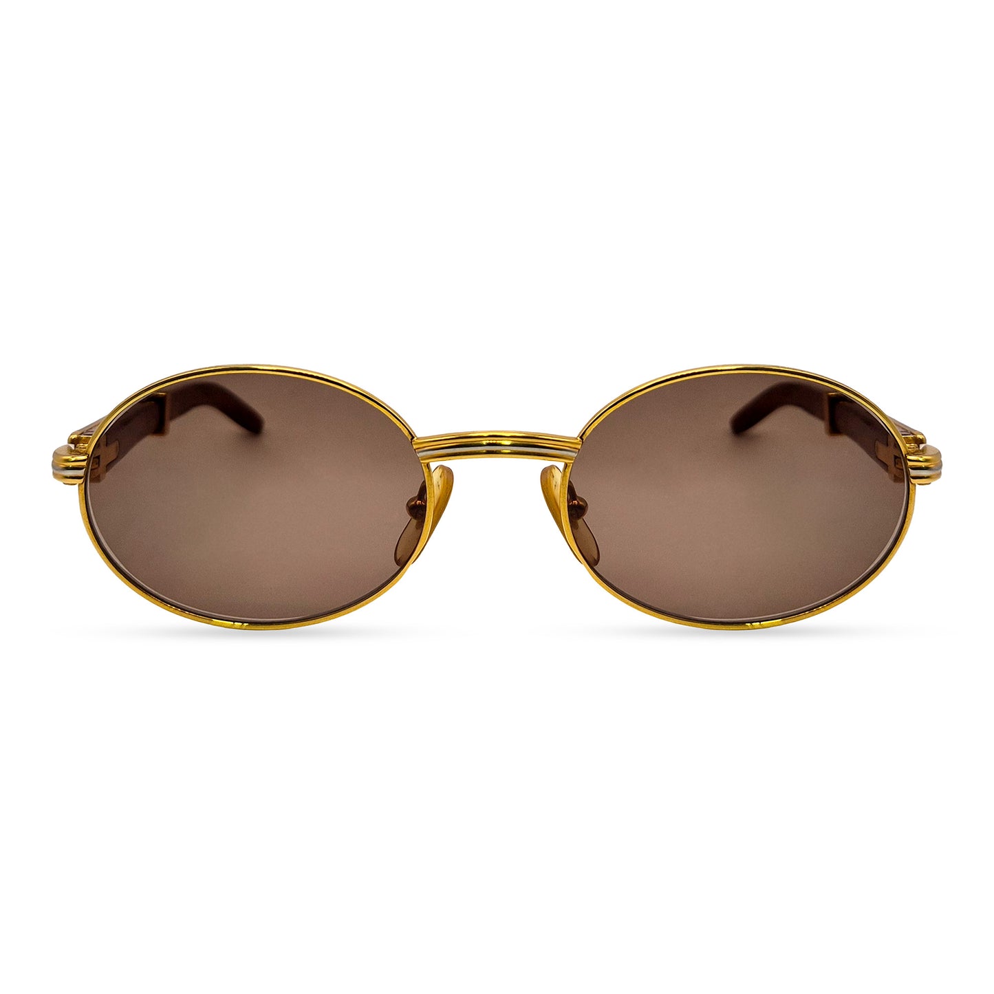 Cartier Giverny - Gold Woods w/ Brown Oval Lenses - Authentic