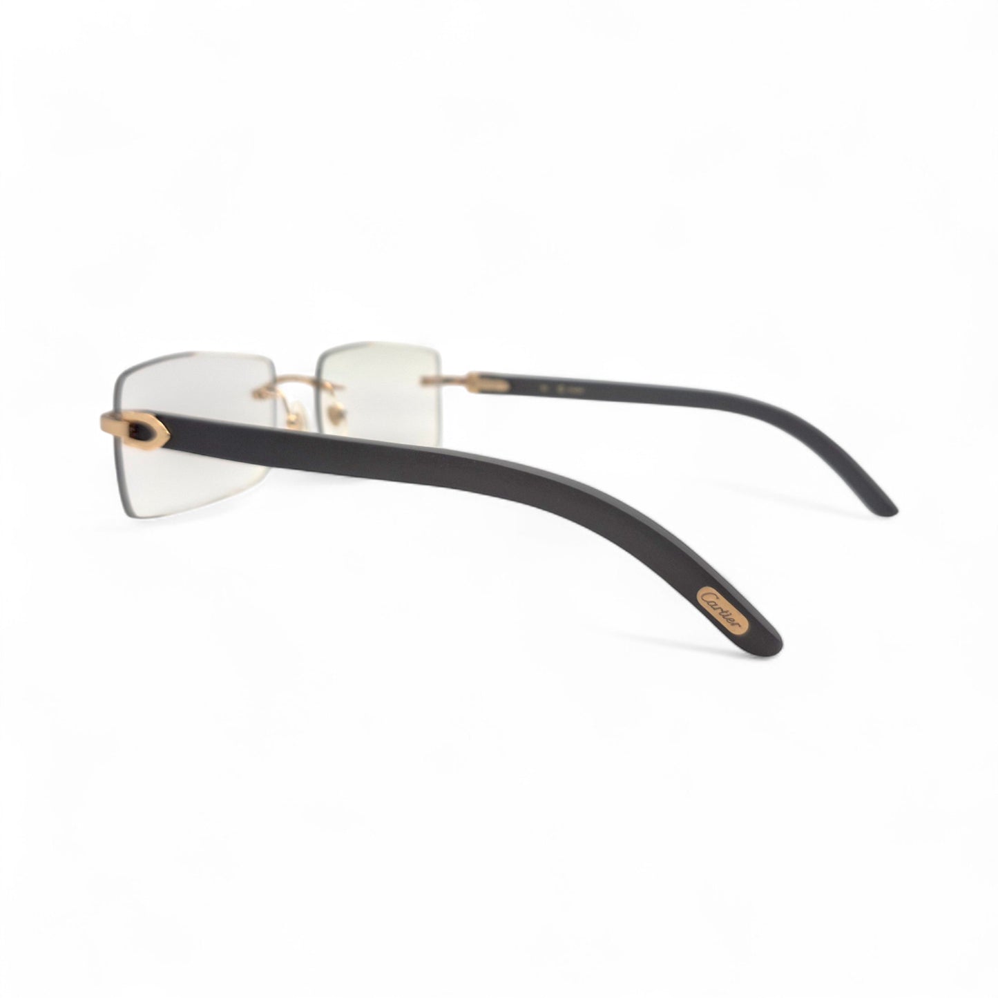 C Decor - Gold Matted Black Woods Eyeglasses w/ Transition Gray Lenses
