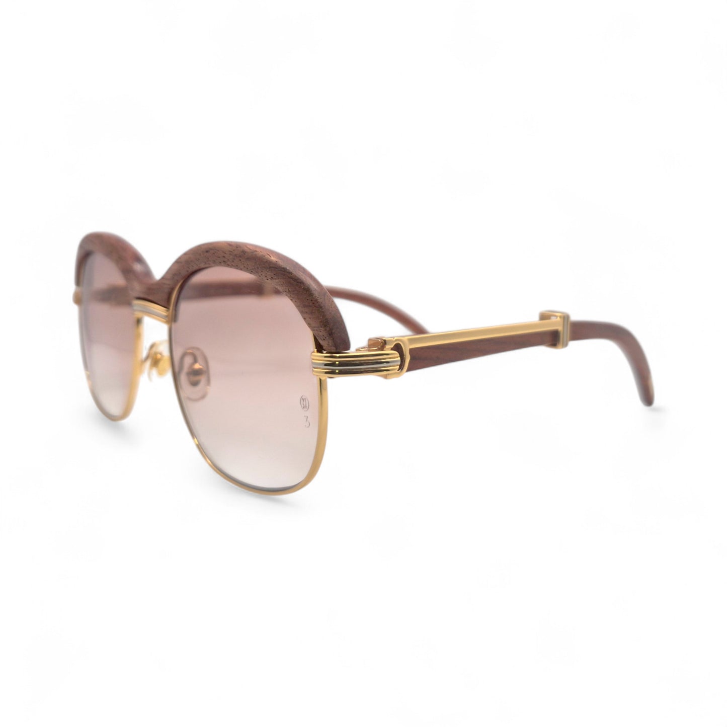 Malmaison - 56-16 Gold Woods Sunglasses w/ Light Hennessy Brown Lenses (90s)