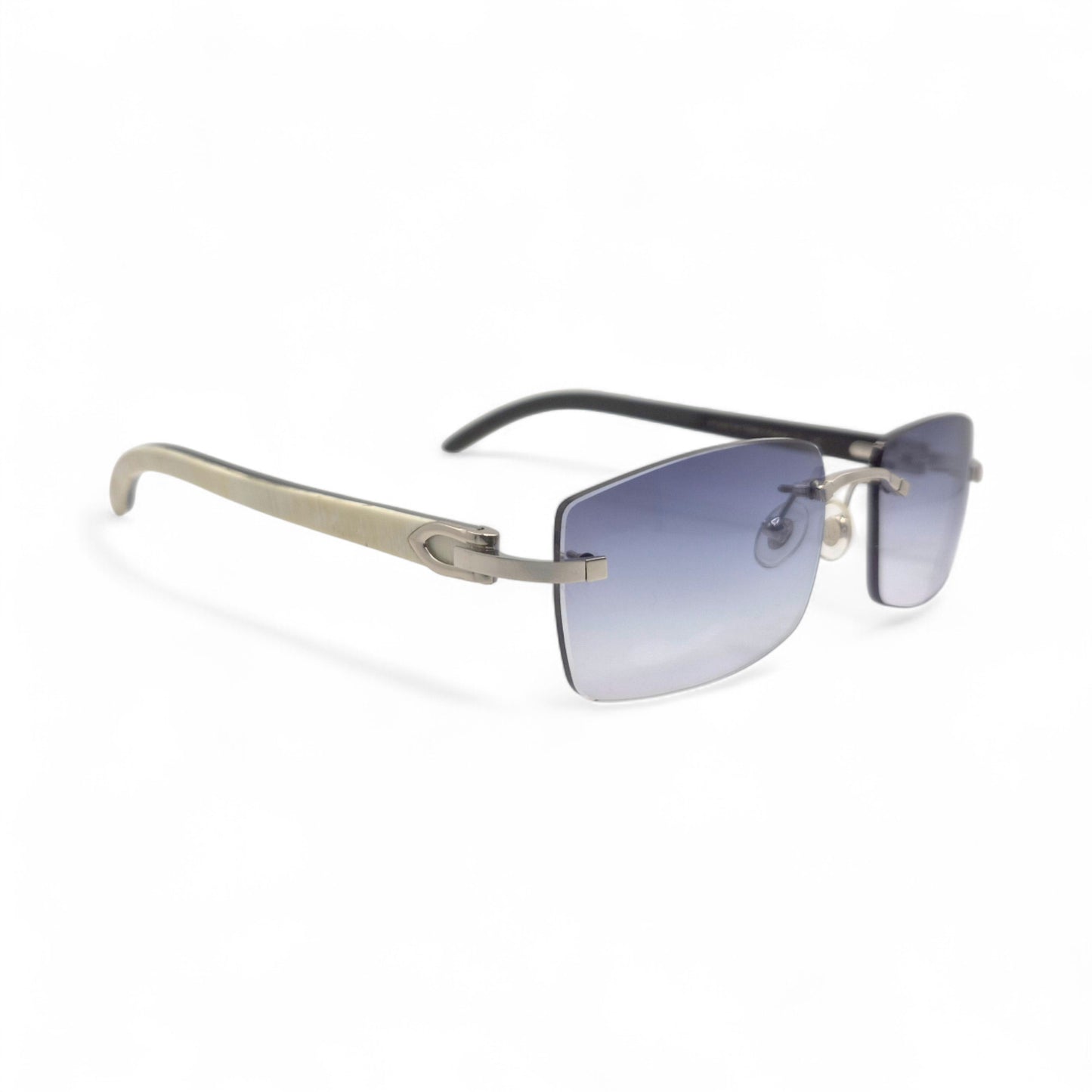 C Decor - Silver White Buffs Sunglasses w/ Gray Square Lenses (2020s)
