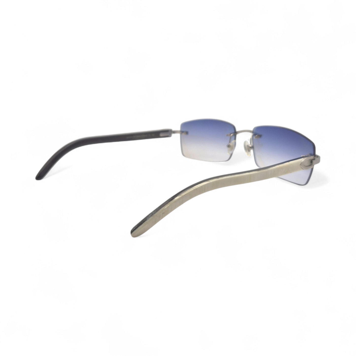 C Decor - Silver White Buffs Sunglasses w/ Gray Square Lenses (2020s)