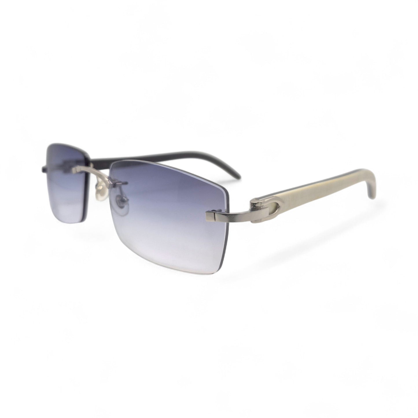 C Decor - Silver White Buffs Sunglasses w/ Gray Square Lenses (2020s)