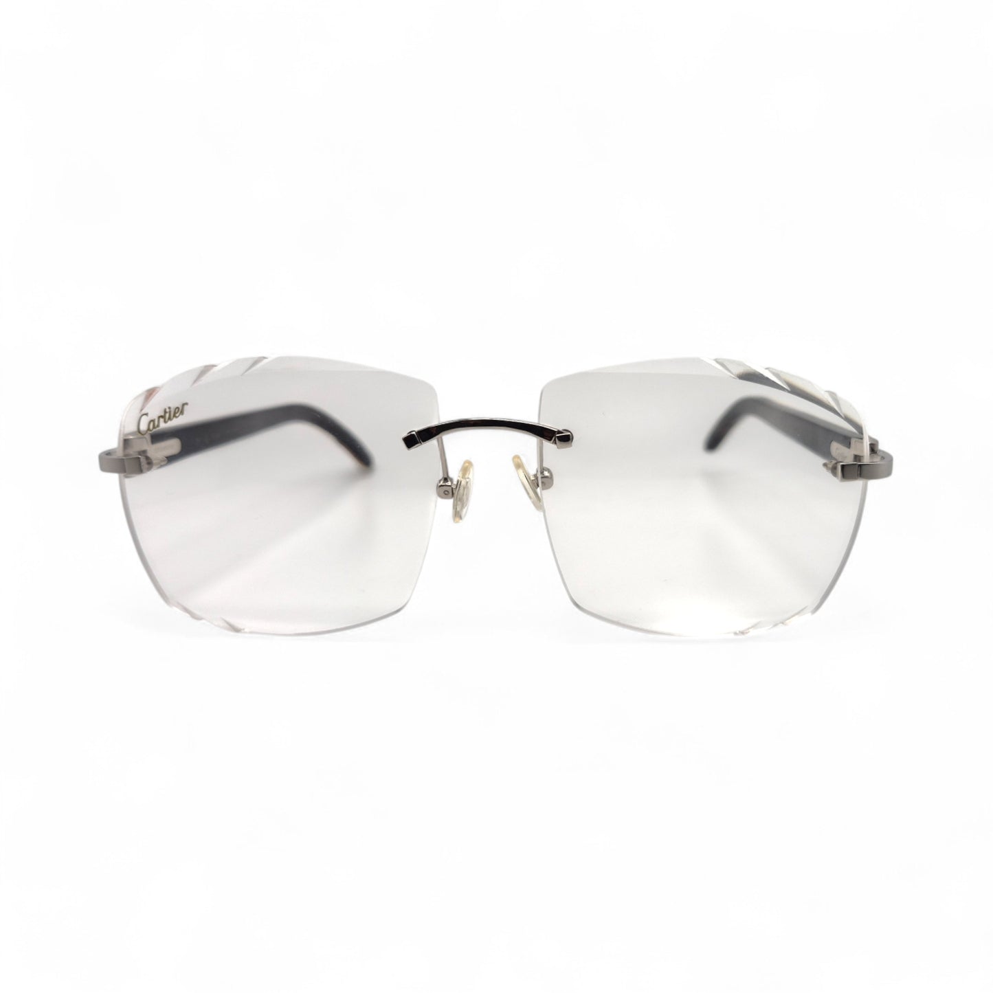 C Decor - Silver White Buffs Eyeglasses w/ Transition Brown Lenses