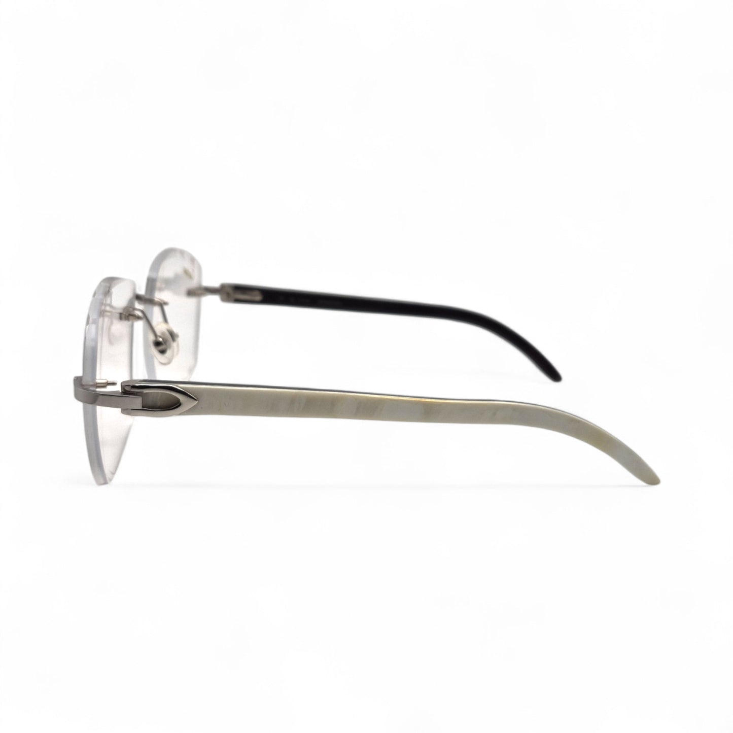 C Decor - Silver White Buffs Eyeglasses w/ Transition Brown Lenses