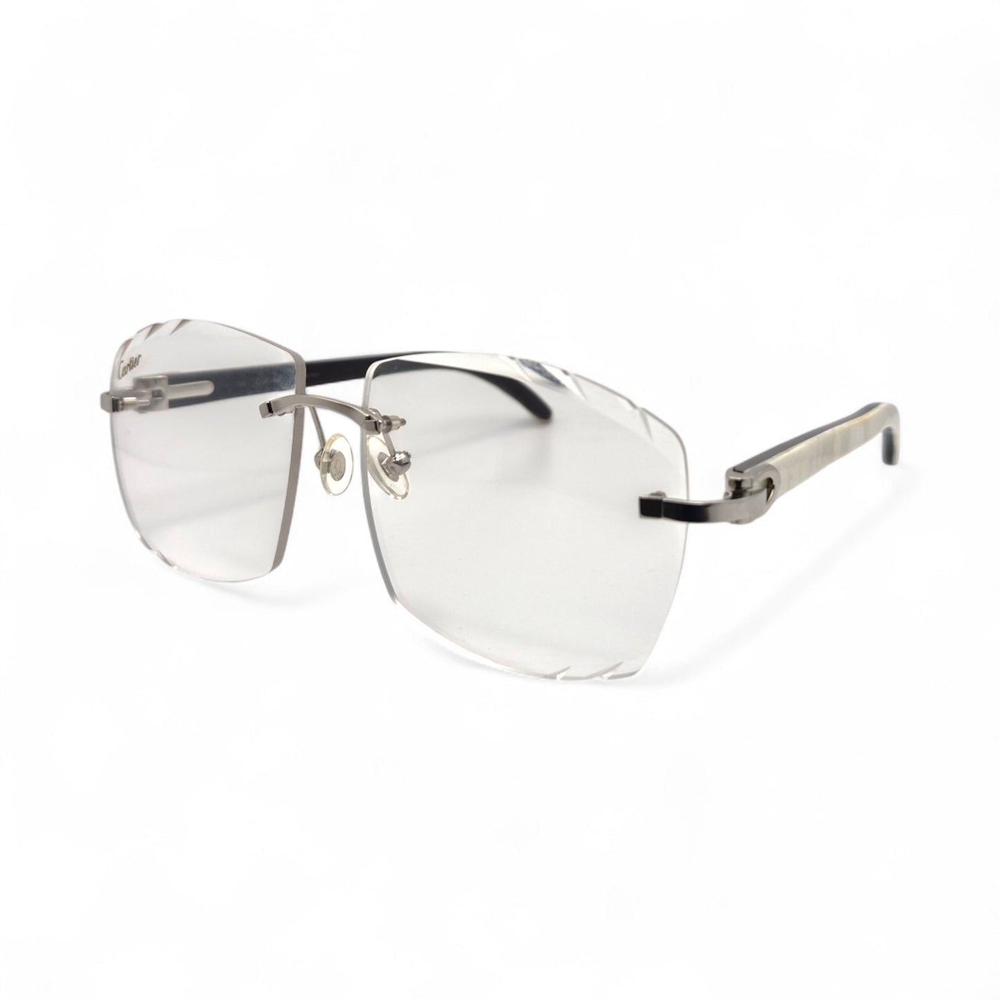 C Decor - Silver White Buffs Eyeglasses w/ Transition Brown Lenses