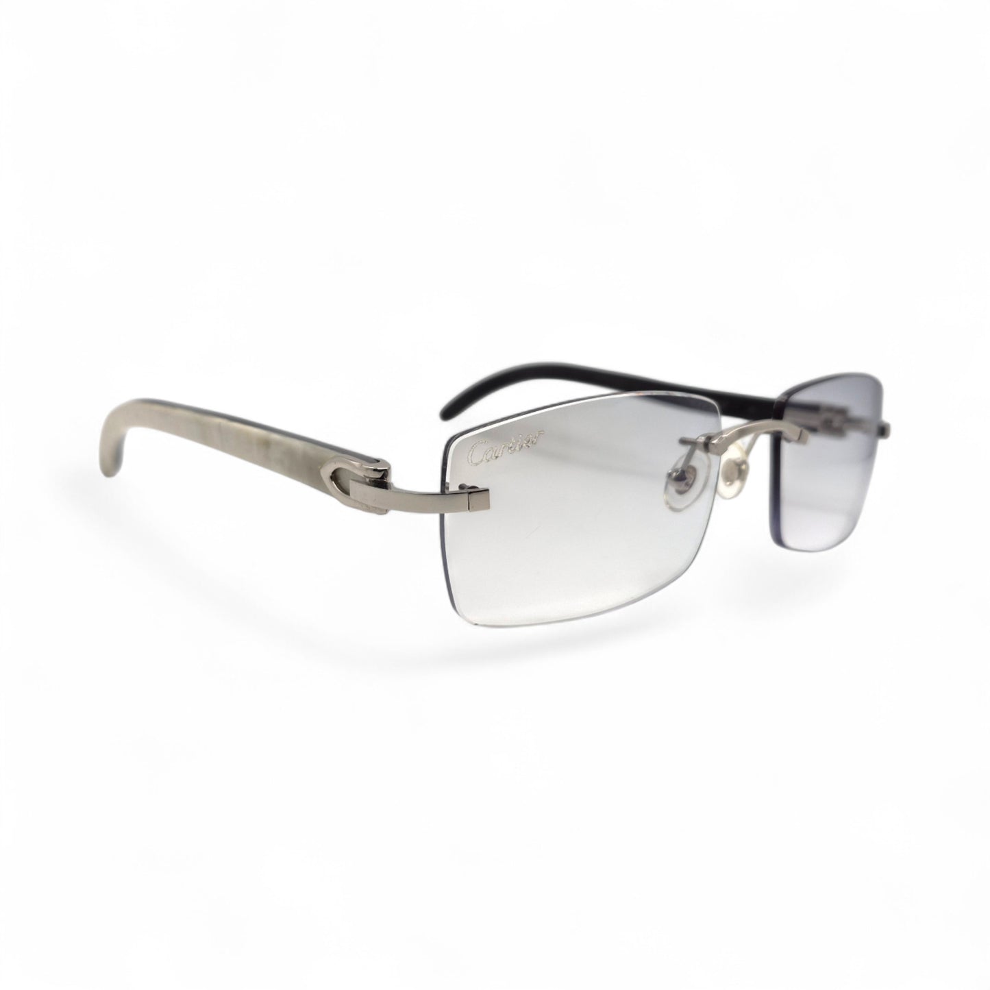 C Decor - Silver White Buffs Sunglasses w/ Gray Square Lenses (2020s)