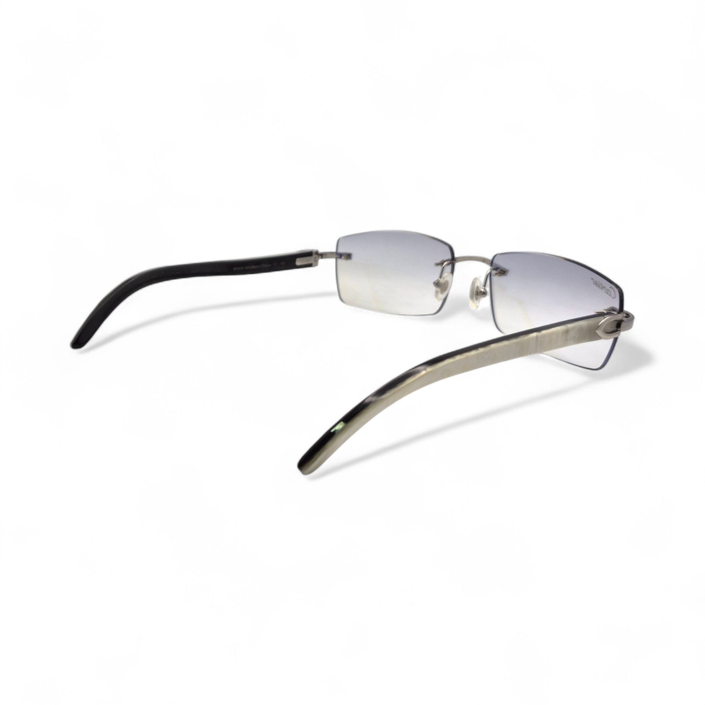 C Decor - Silver White Buffs Sunglasses w/ Gray Square Lenses (2020s)