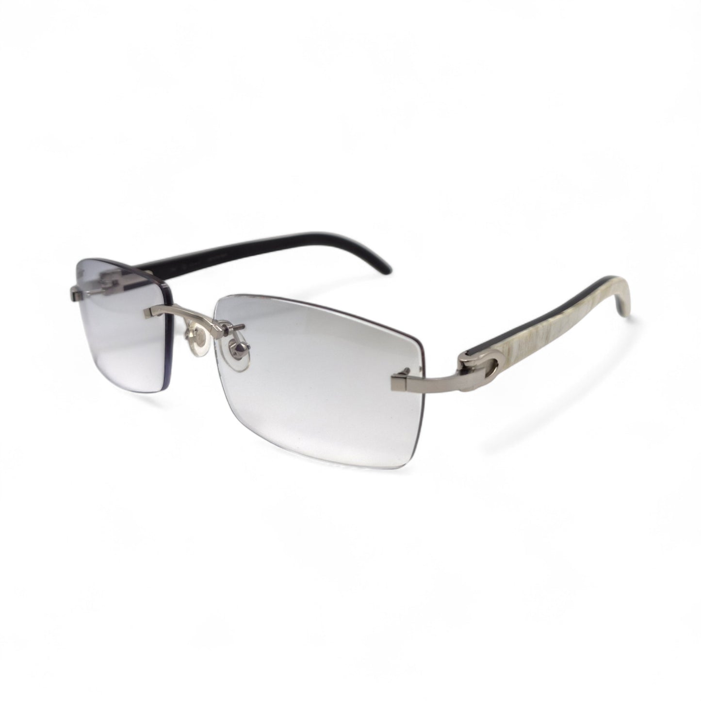 C Decor - Silver White Buffs Sunglasses w/ Gray Square Lenses (2020s)