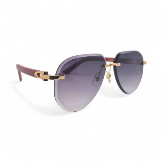 CT0440S C Decor Pilot Sunglasses - Gold Composite Marbles w/ Aviator Lenses - Luxury Optical
