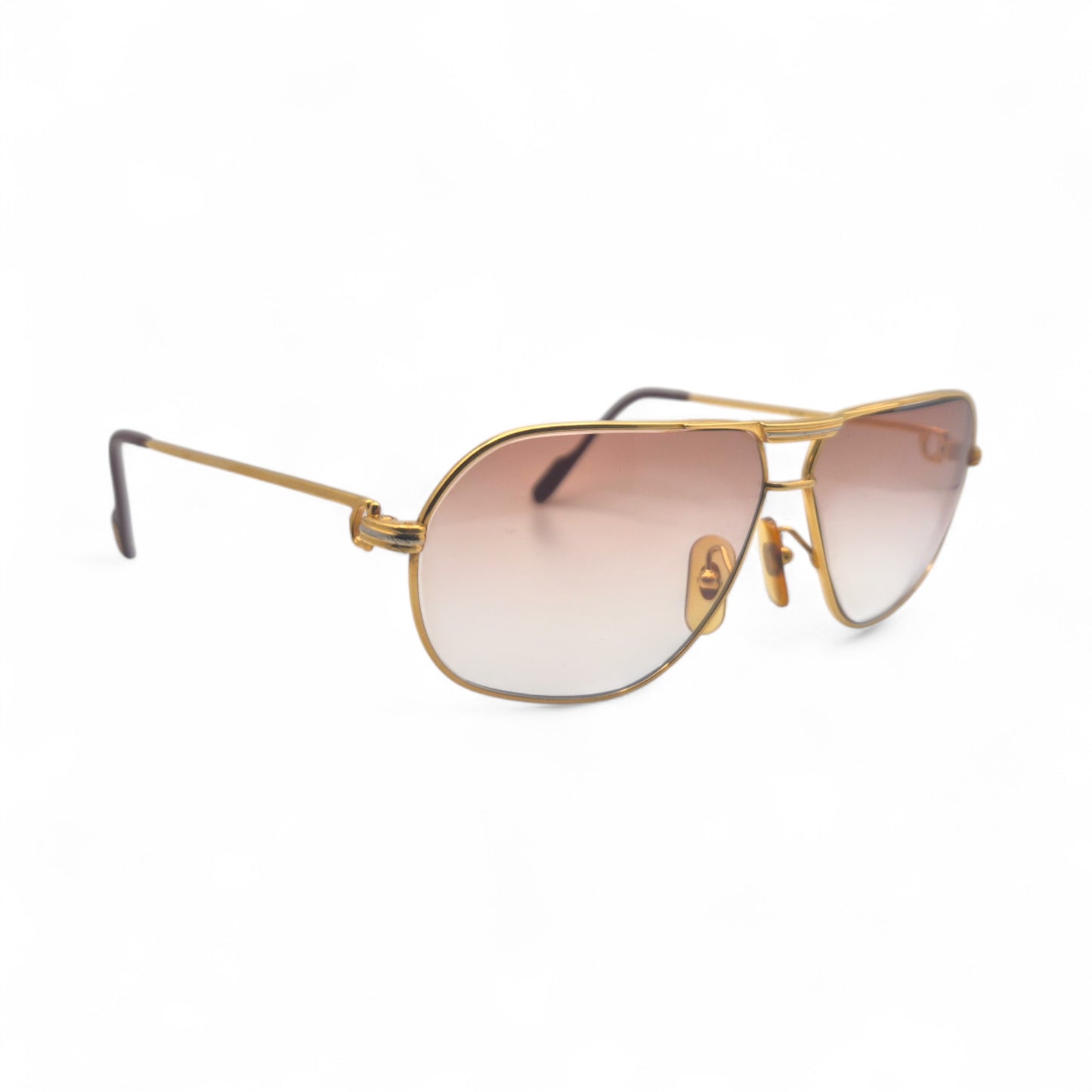 Authentic Cartier Santos (Vintage Aviators) - Gold Wires Sunglasses (80s)