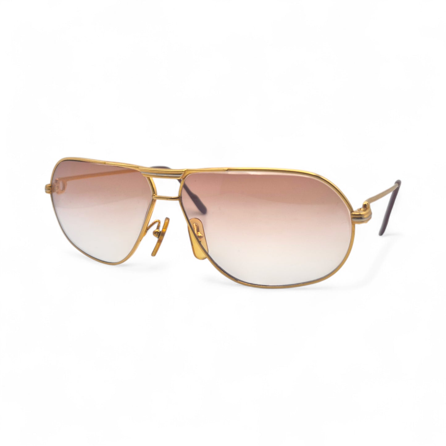 Authentic Cartier Santos (Vintage Aviators) - Gold Wires Sunglasses (80s)