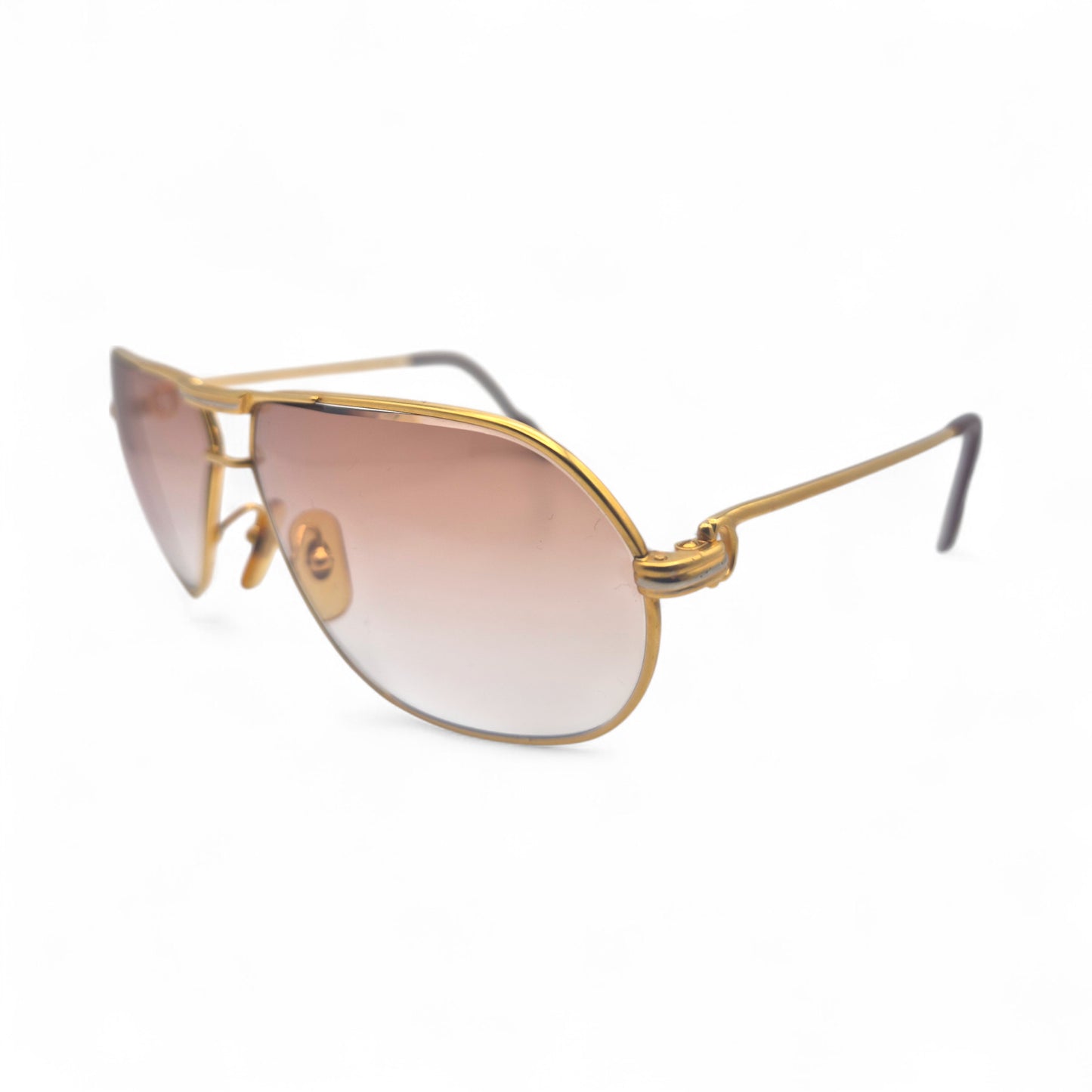 Authentic Cartier Santos (Vintage Aviators) - Gold Wires Sunglasses (80s)