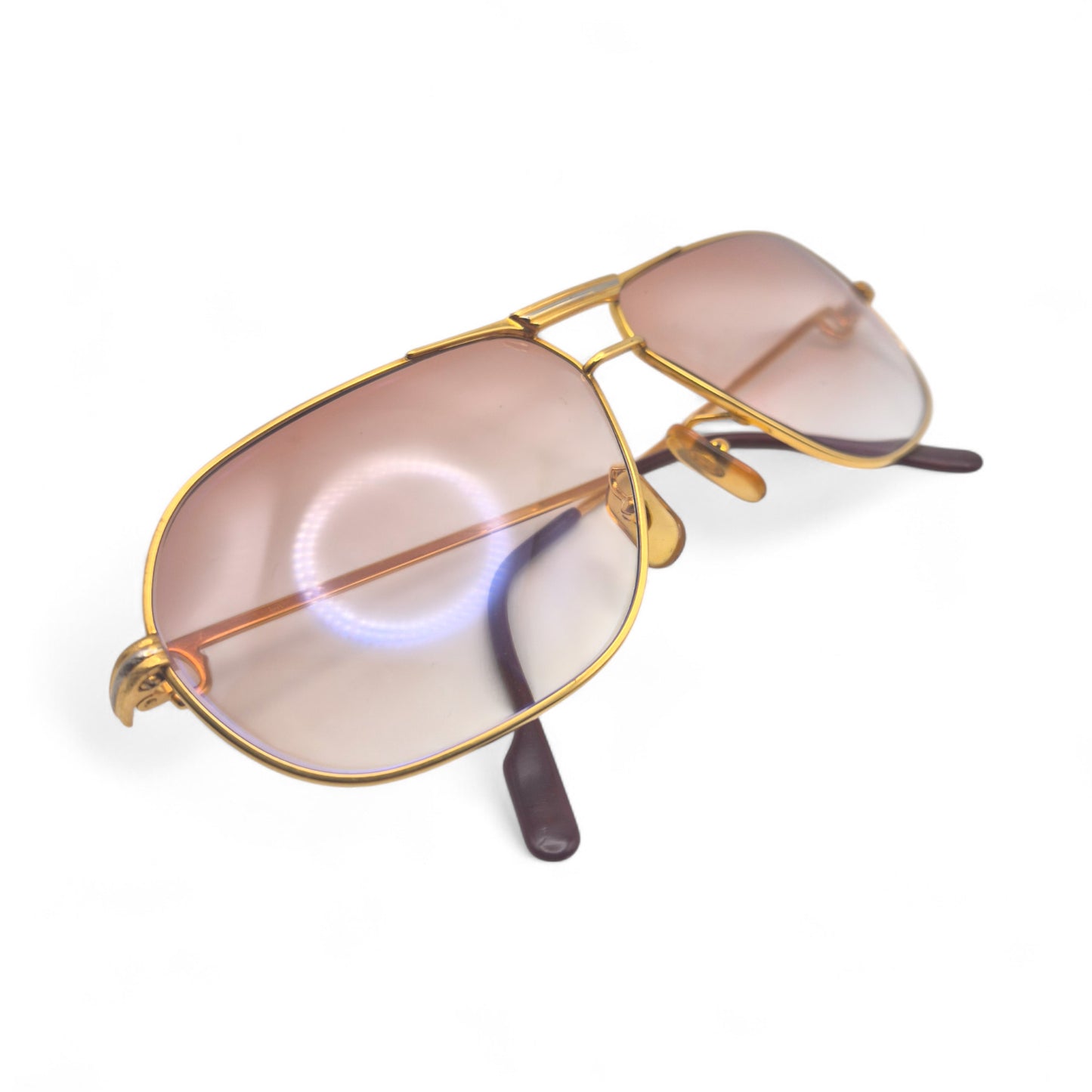 Authentic Cartier Santos (Vintage Aviators) - Gold Wires Sunglasses (80s)