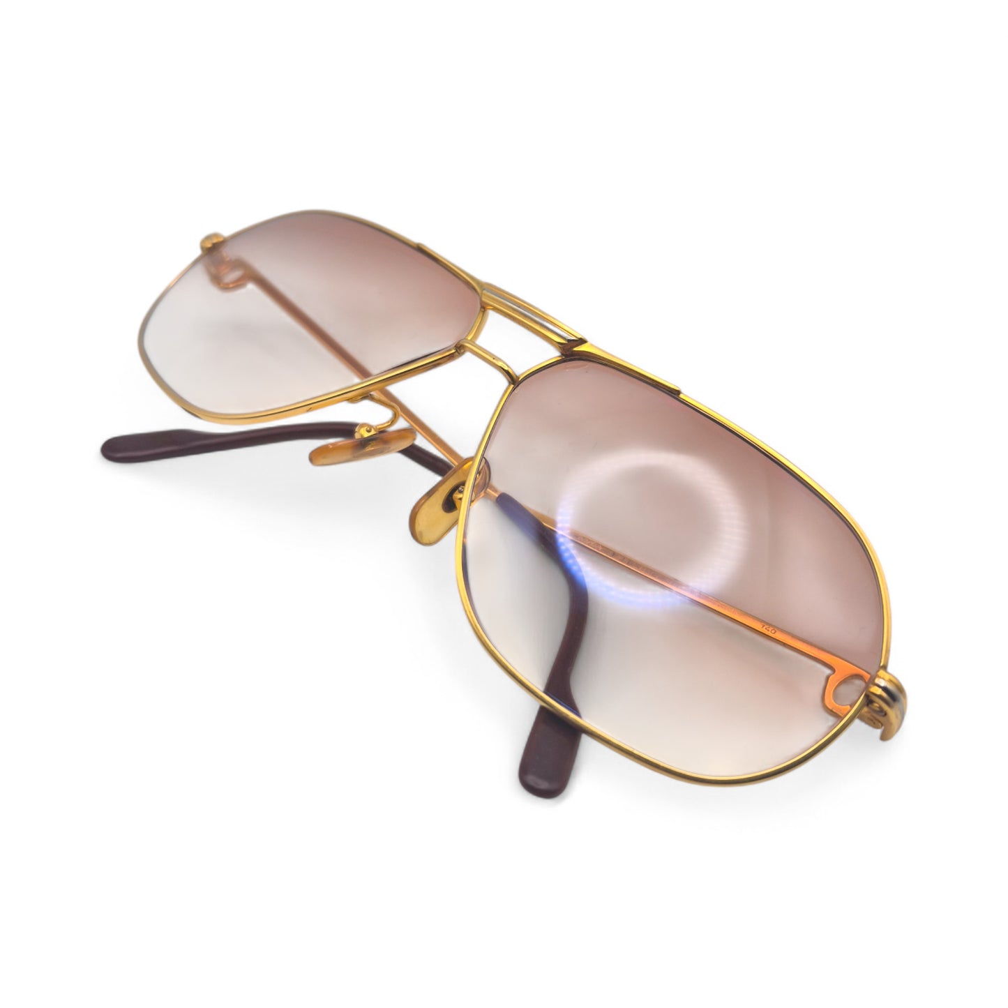 Authentic Cartier Santos (Vintage Aviators) - Gold Wires Sunglasses (80s)