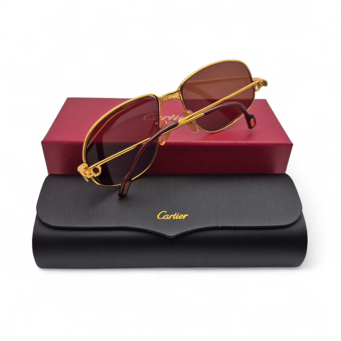 Authentic Cartier Panthere GM - Gold Wires Sunglasses w/ Brown Lenses (80s)