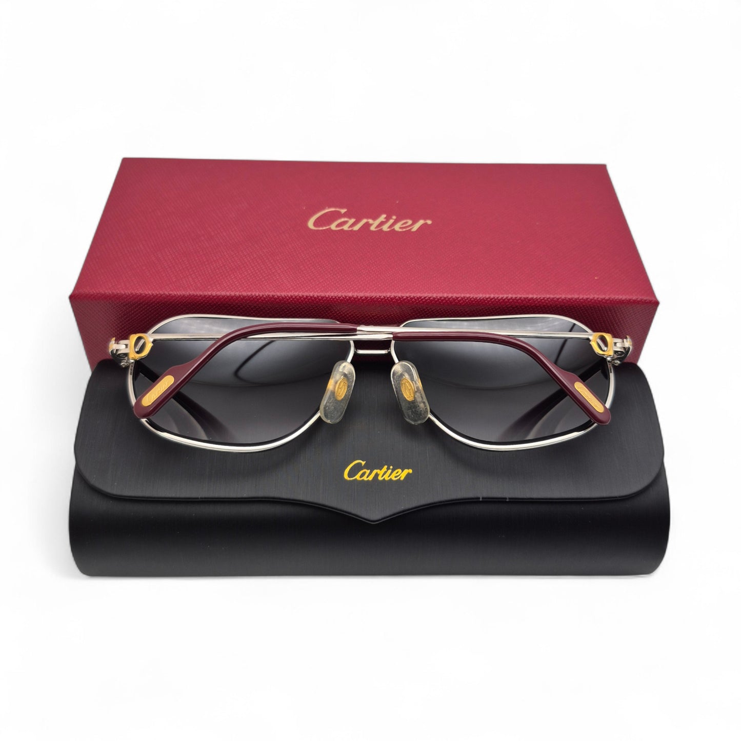Authentic Cartier Santos (Vintage Aviators) - Gold Wires Sunglasses (80s)
