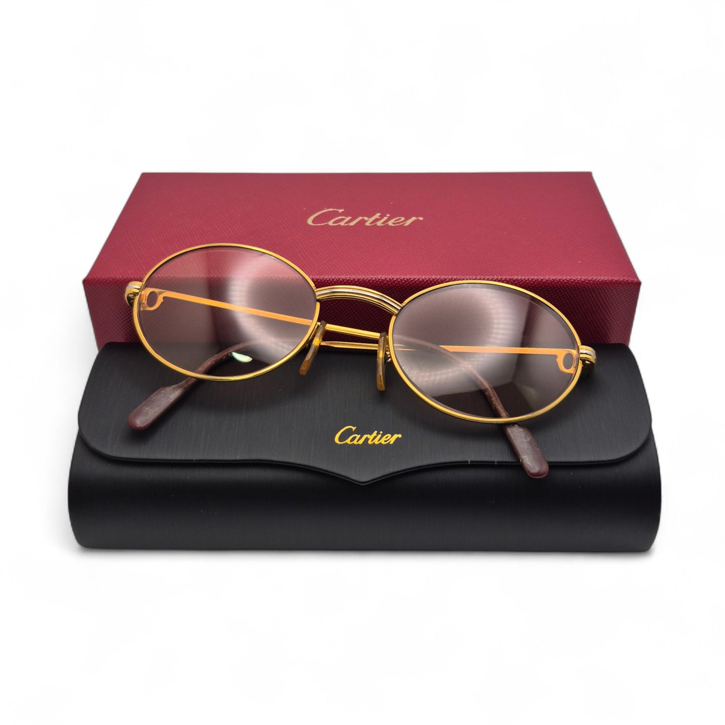 Authentic Cartier Saint Honore - Gold Wires Sunglasses w/ Oval Lenses (90s)