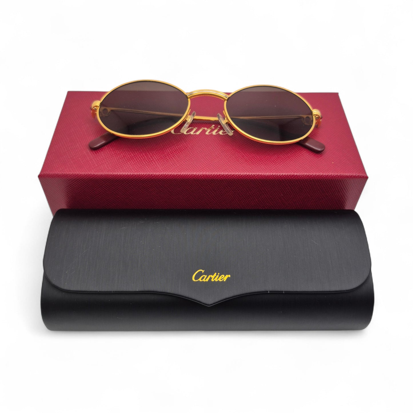 Authentic Cartier Saint Honore - Gold Wires Sunglasses w/ Oval Lenses (90s)