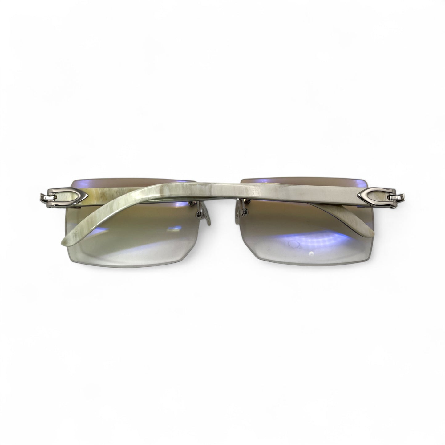 C Decor Buffs - Silver White Genuine Horn Sunglasses (2020s)