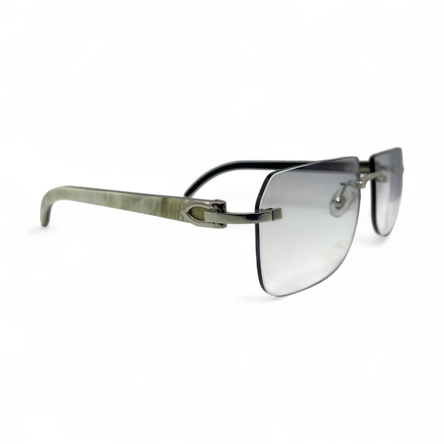 C Decor Buffs - Silver White Genuine Horn Sunglasses (2020s)