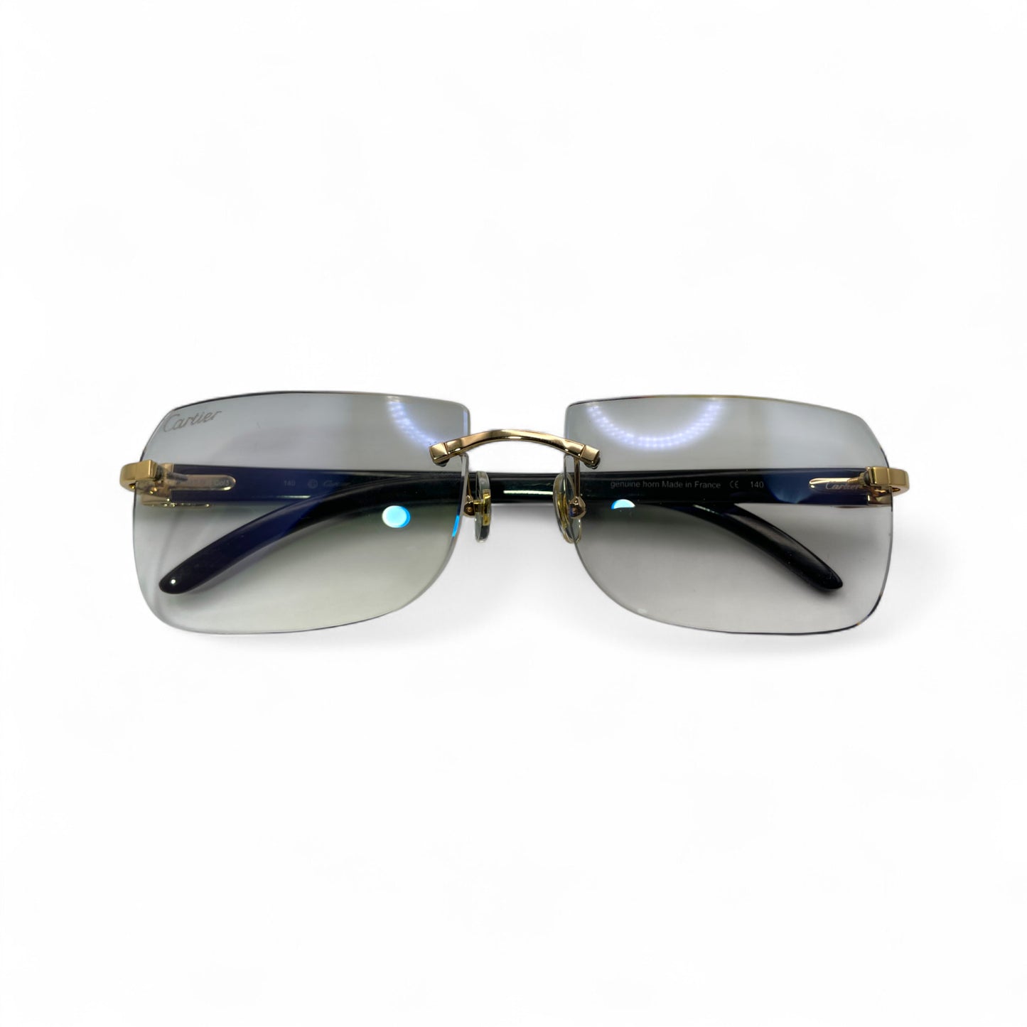 C Decor Buffs - Gold Black Genuine Horn Sunglasses (2010s)