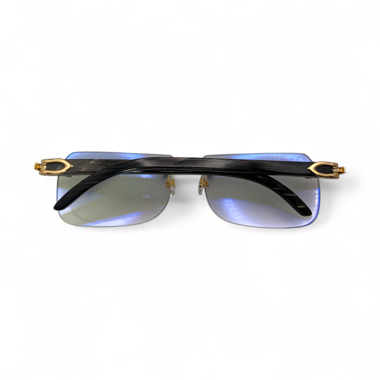 C Decor Buffs - Gold Black Genuine Horn Sunglasses (2010s)