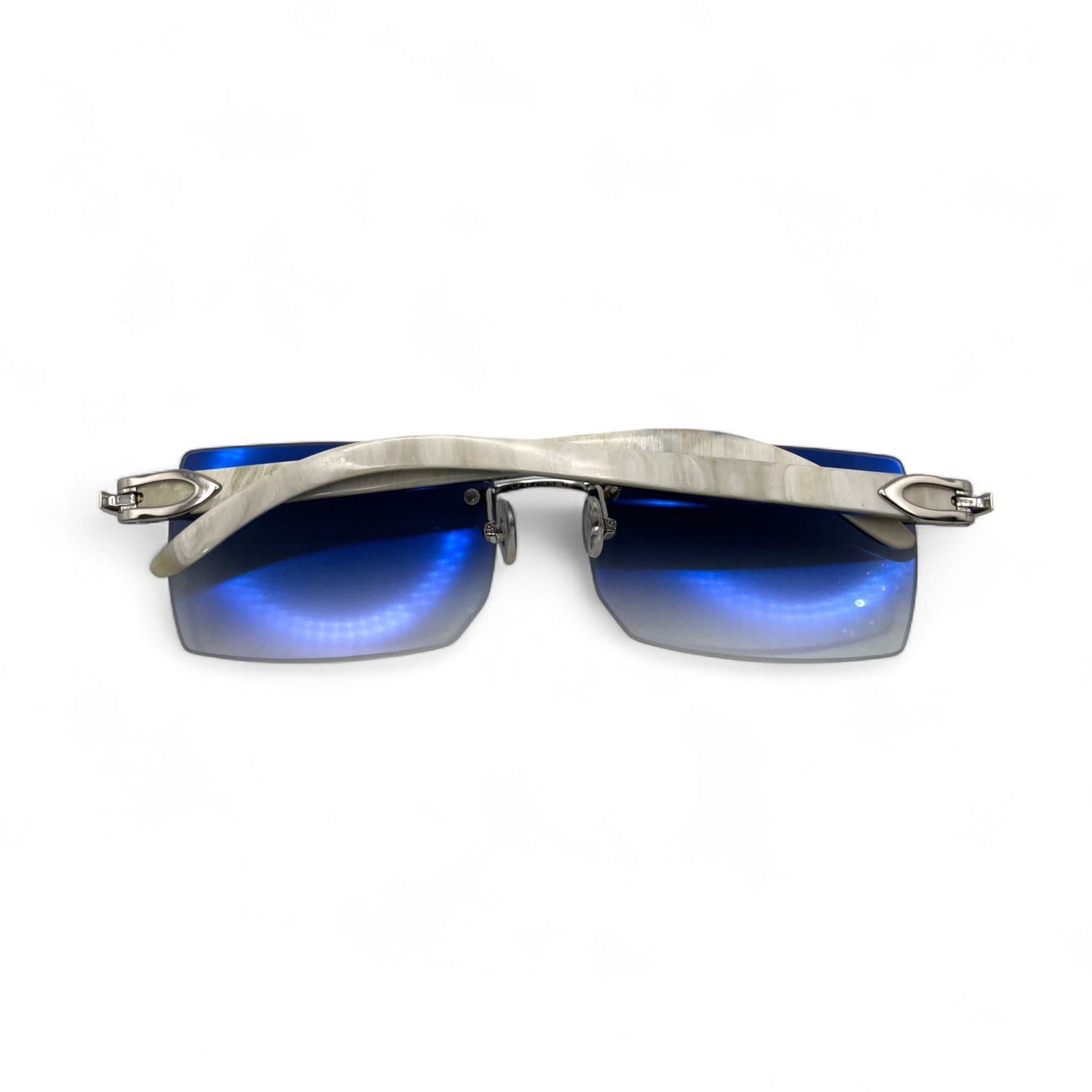 C Decor Buffs - Silver White Genuine Horn Sunglasses (2020s)