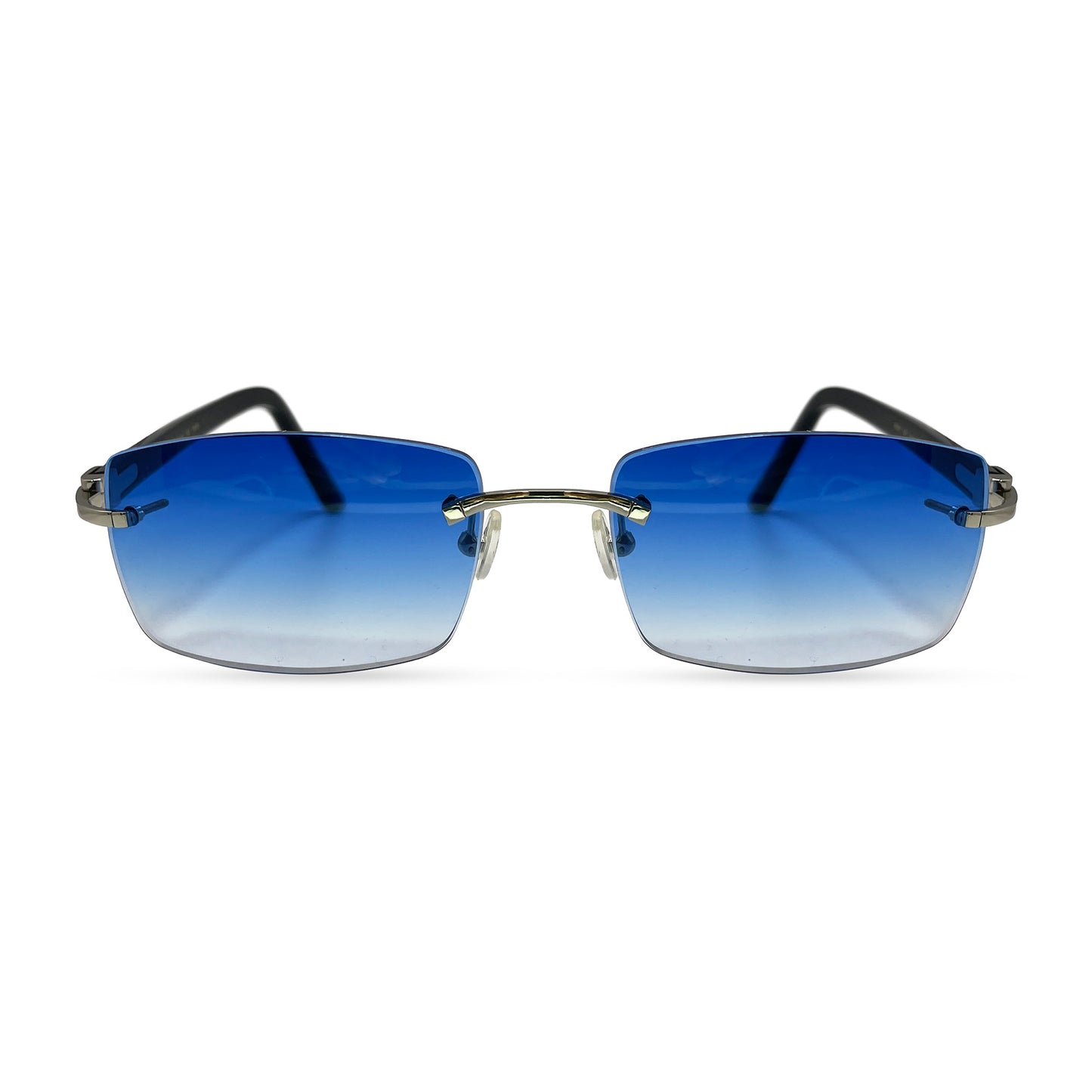 C Decor Buffs - Silver Black Genuine Horn Sunglasses (2010s)