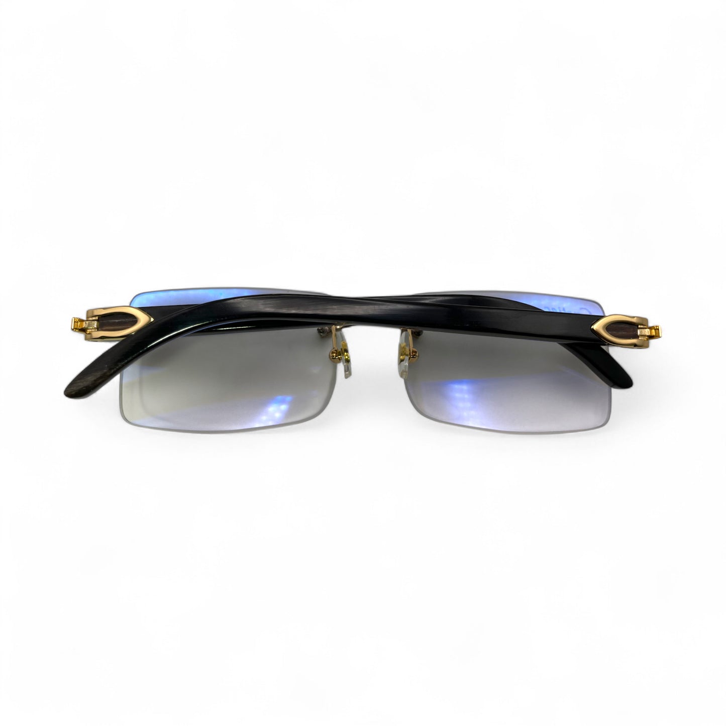 C Decor Buffs - Gold Black Genuine Horn Sunglasses (2010s)