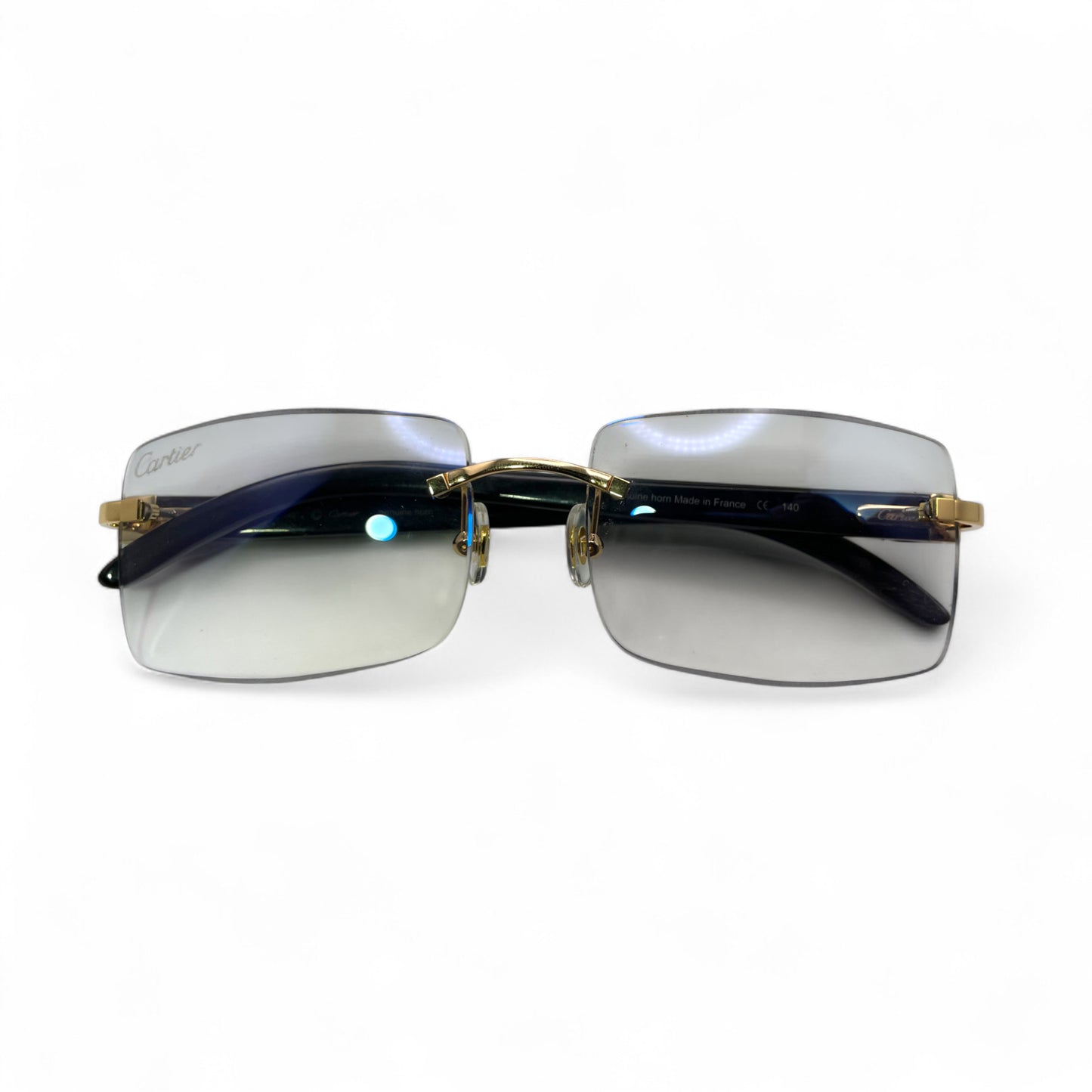 C Decor Buffs - Gold Black Genuine Horn Sunglasses (2010s)