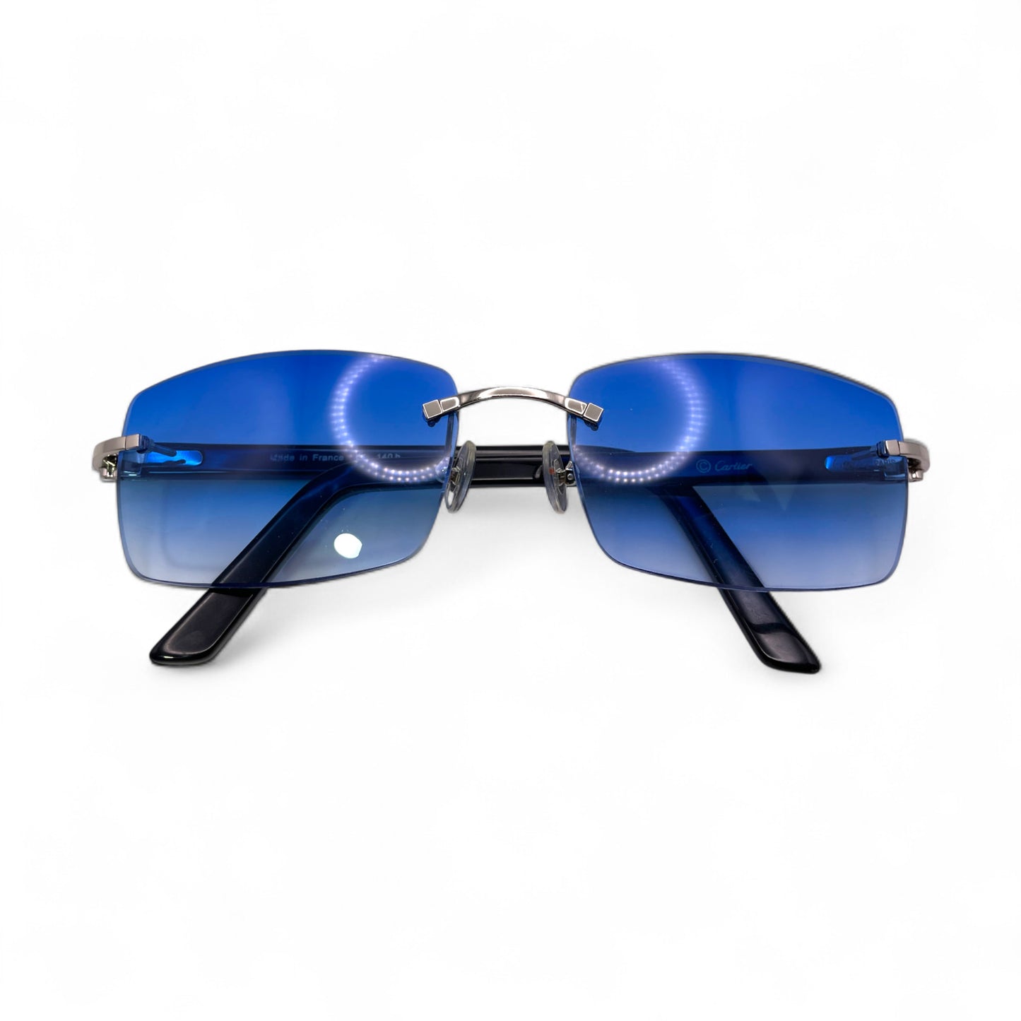 C Decor Buffs - Silver Black Genuine Horn Sunglasses (2010s)