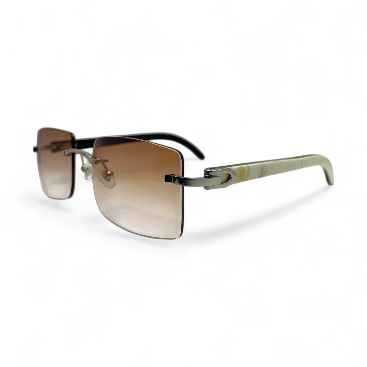 C Decor Buffs - Silver White Genuine Horn Sunglasses (2020s)