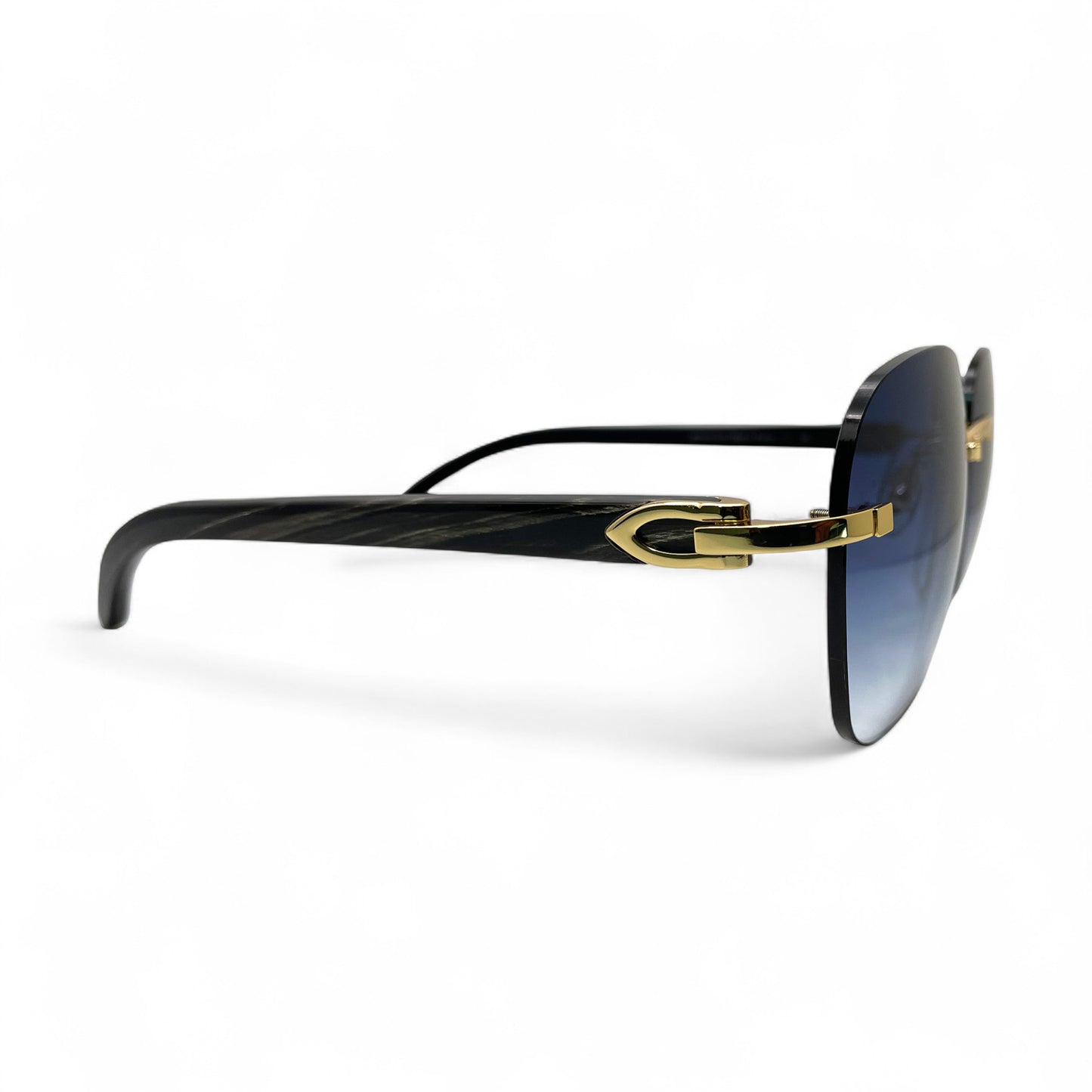 C Decor Buffs - Gold Black Genuine Horn Sunglasses (2010s)