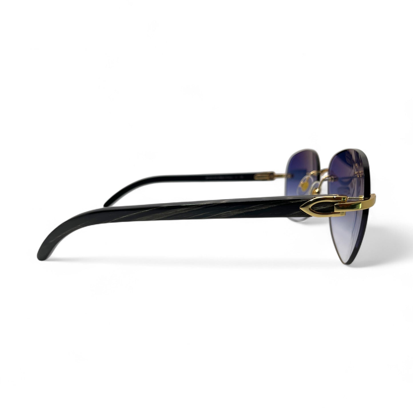 C Decor Buffs - Gold Black Genuine Horn Sunglasses (2010s)