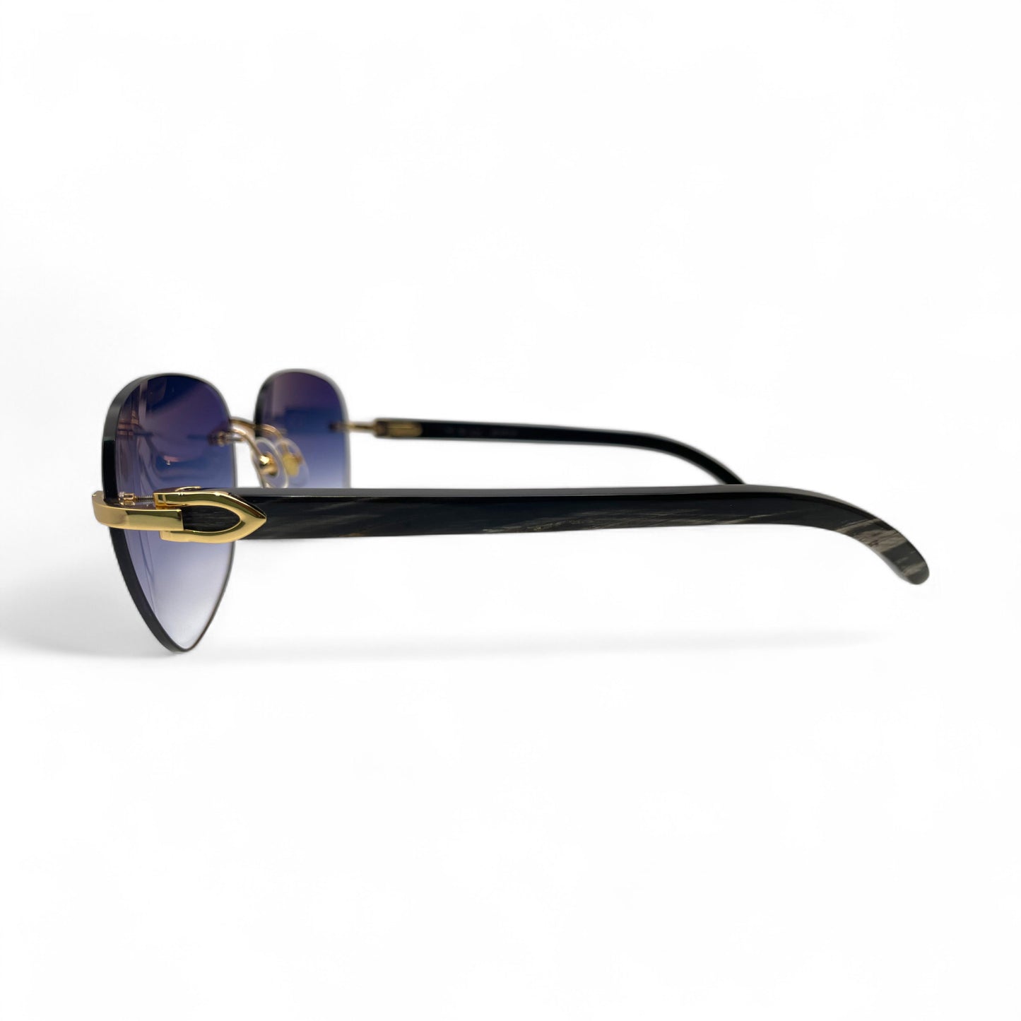 C Decor Buffs - Gold Black Genuine Horn Sunglasses (2010s)