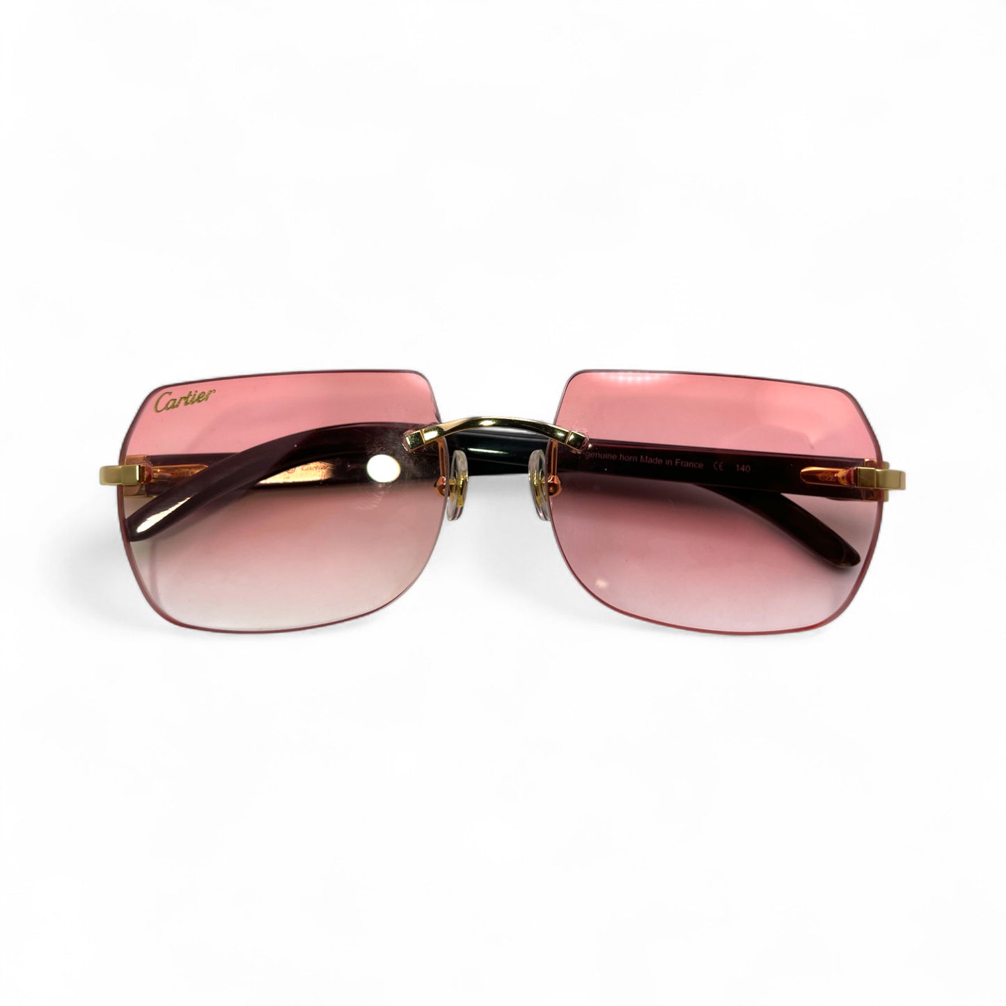 C Decor Buffs - Gold Black Genuine Horn Sunglasses (2010s)