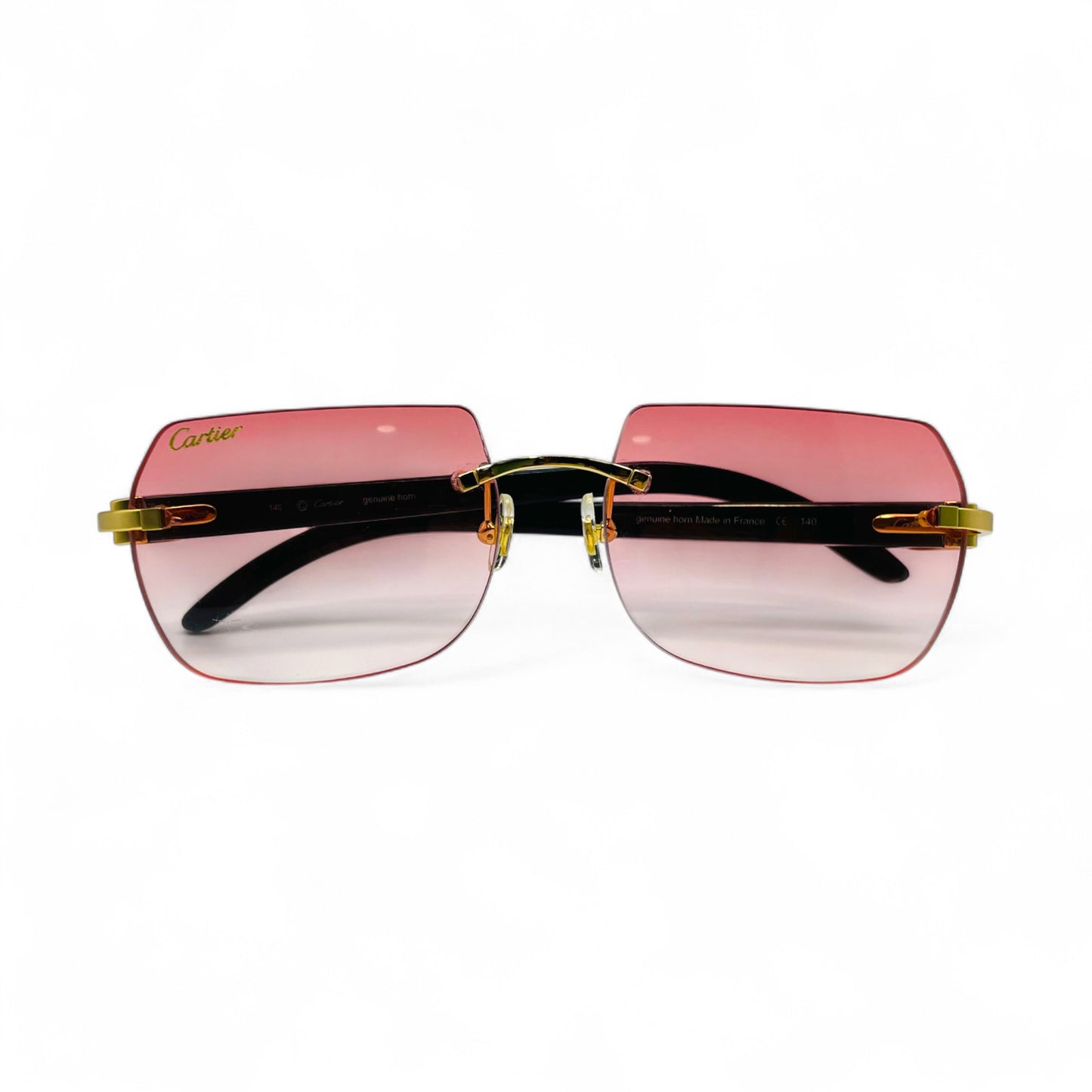 C Decor Buffs - Gold Black Genuine Horn Sunglasses (2010s)