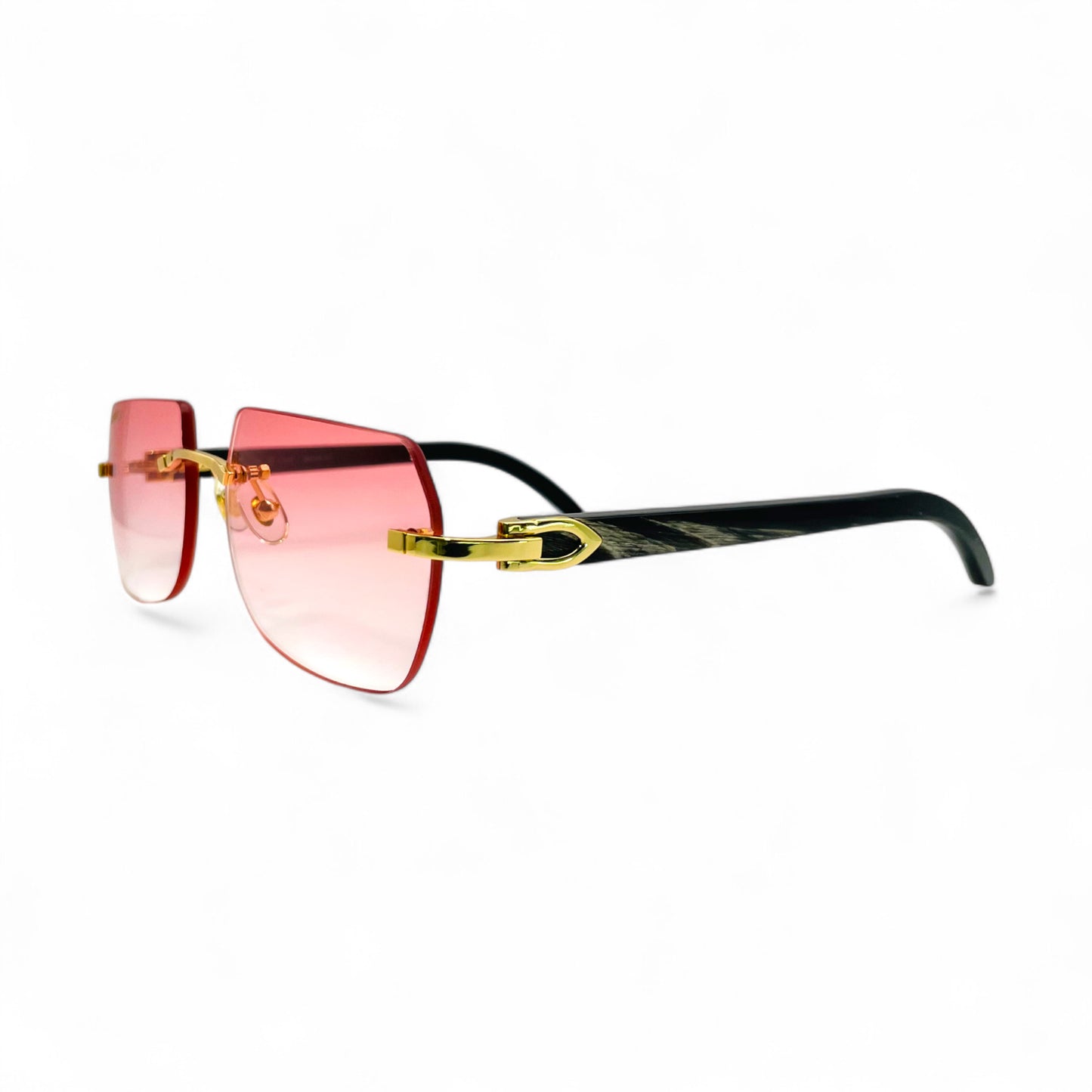 C Decor Buffs - Gold Black Genuine Horn Sunglasses (2010s)