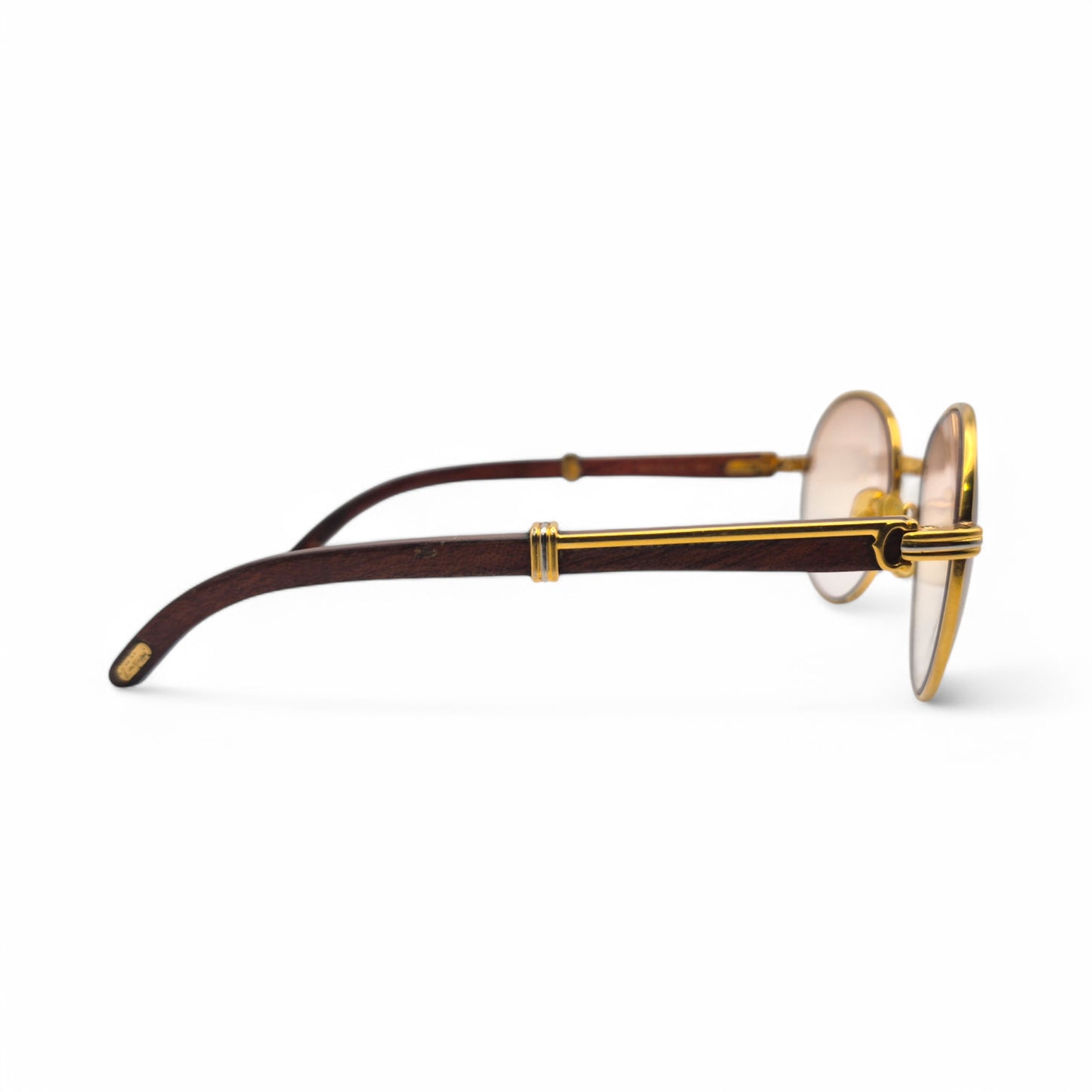 Cartier Bagatelle - Gold Woods w/ Hennessy Brown Lenses - Authentic (90s)