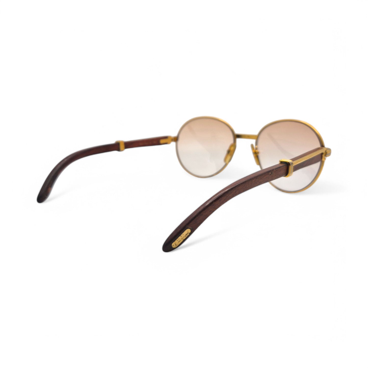 Cartier Bagatelle - Gold Woods w/ Hennessy Brown Lenses - Authentic (90s)