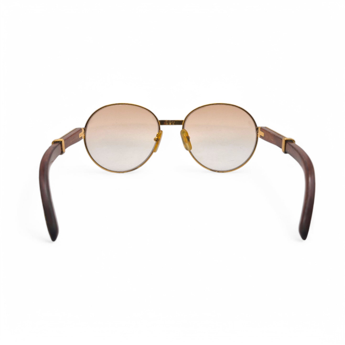 Cartier Bagatelle - Gold Woods w/ Hennessy Brown Lenses - Authentic (90s)