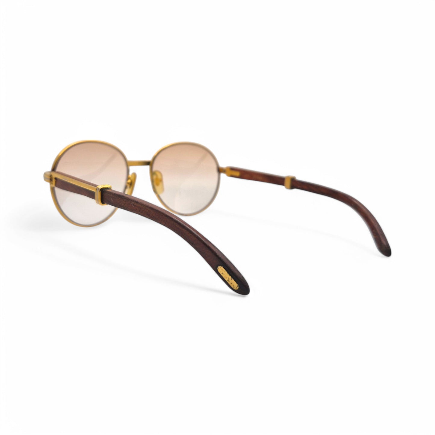Cartier Bagatelle - Gold Woods w/ Hennessy Brown Lenses - Authentic (90s)